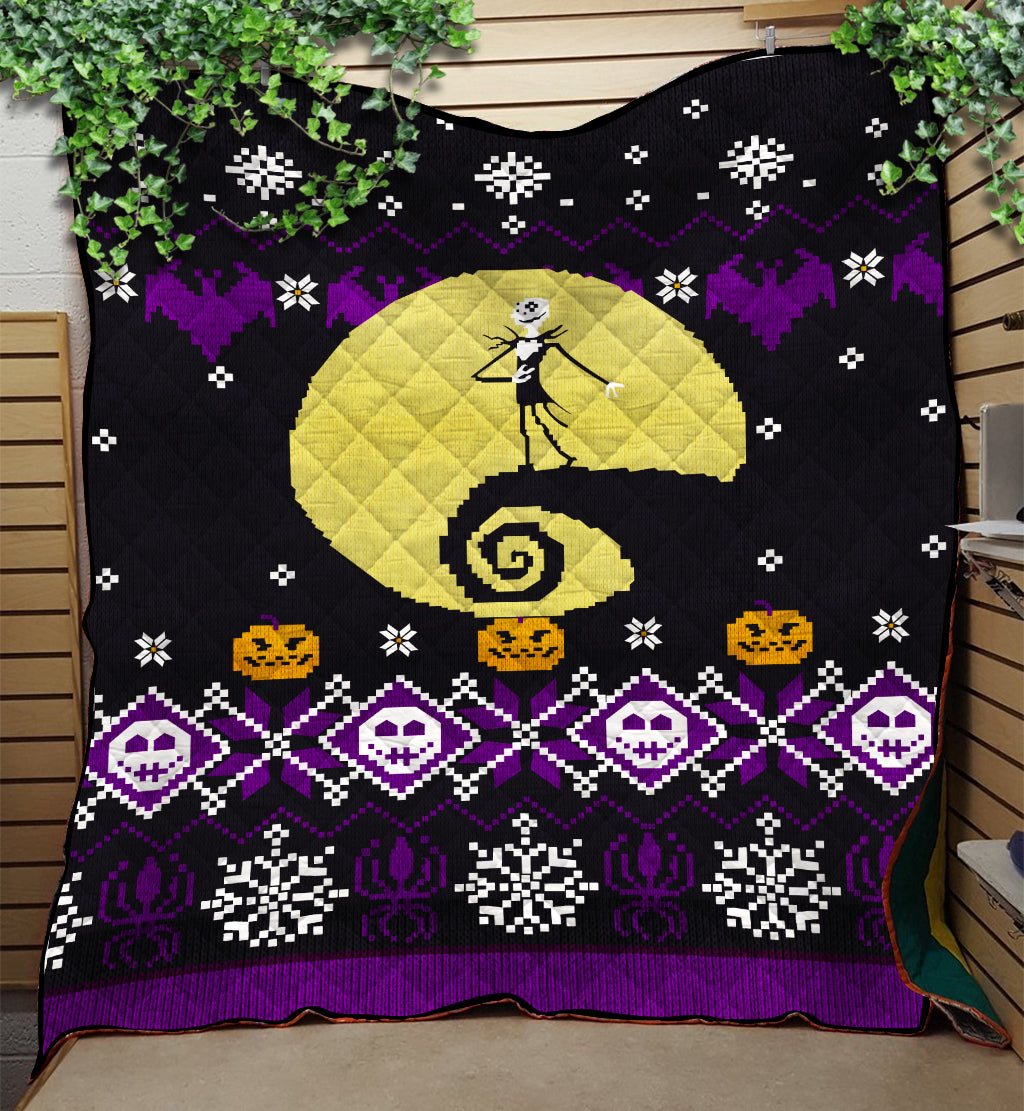 Jack Nightmare Before Christmas Pixel Quilt Blanket Nearkii