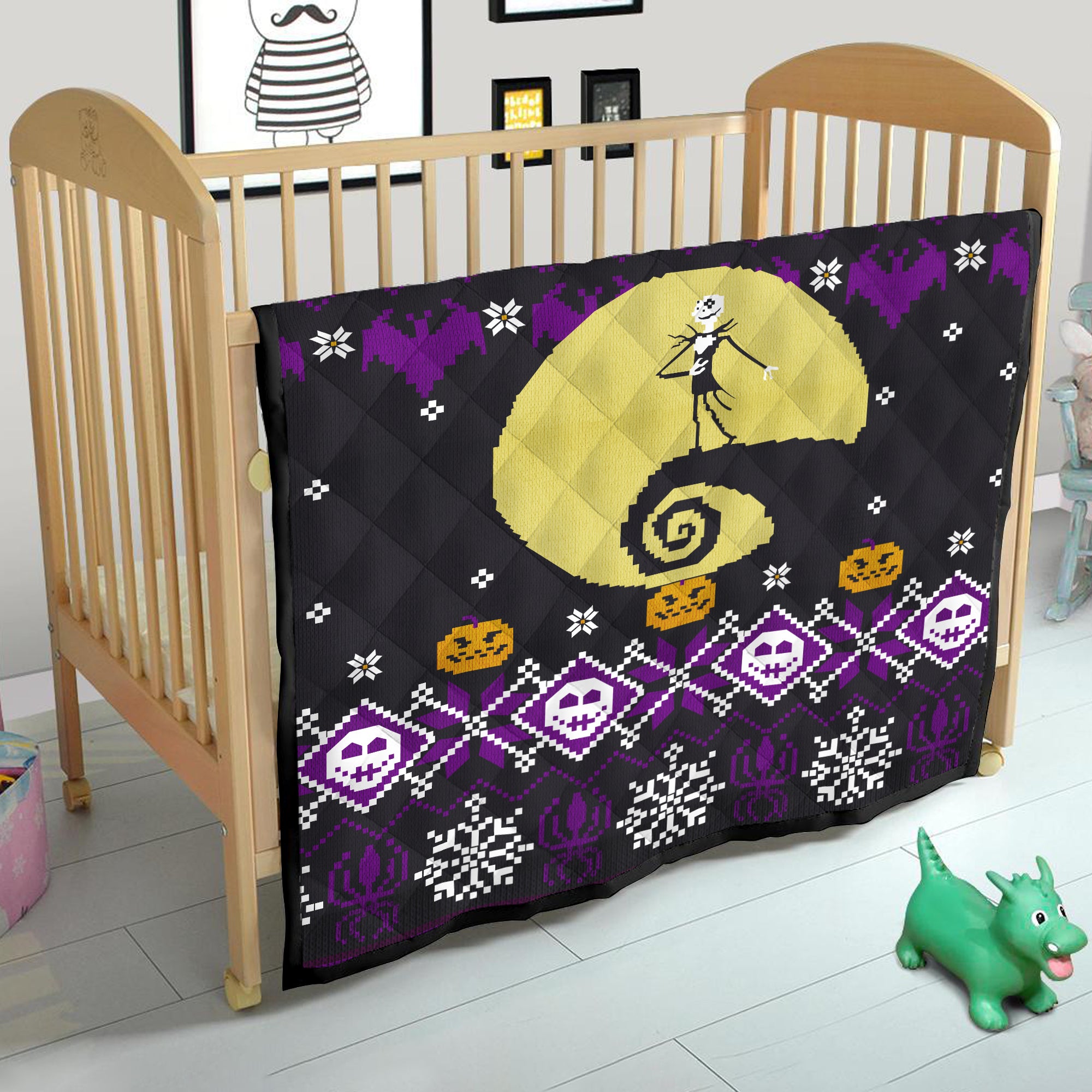 Jack Nightmare Before Christmas Pixel Quilt Blanket Nearkii