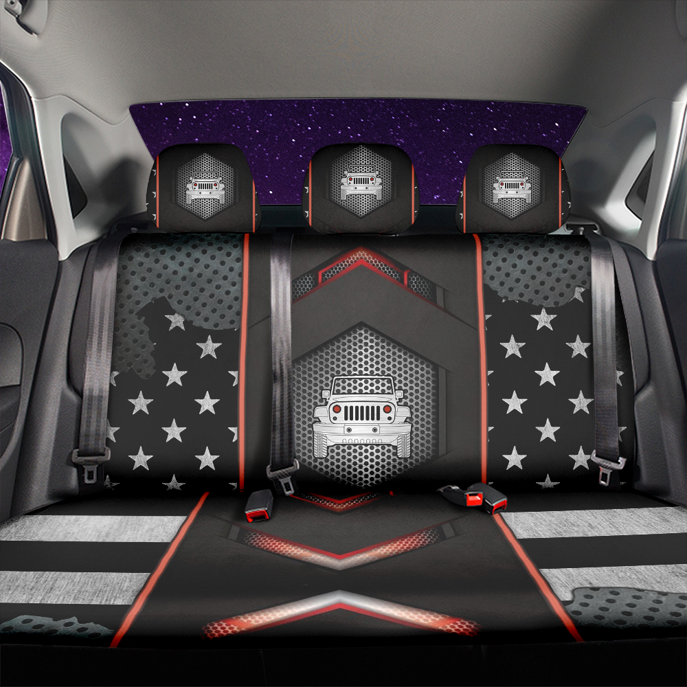 Jeep Iron Style US Flag Car Back Seat Covers Decor Protectors Nearkii