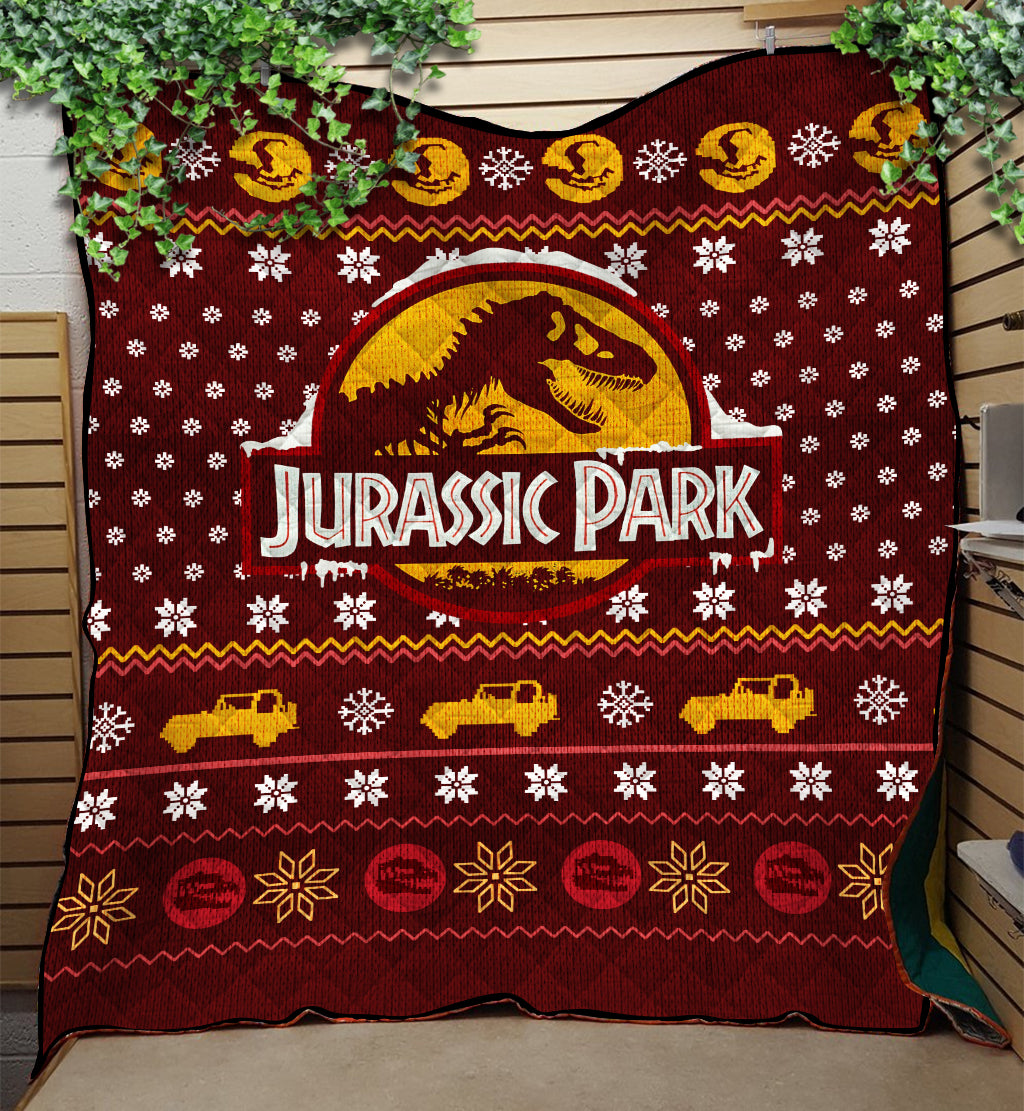 Jurassic Park Dinosaur Christmas Quilt Blanket Nearkii