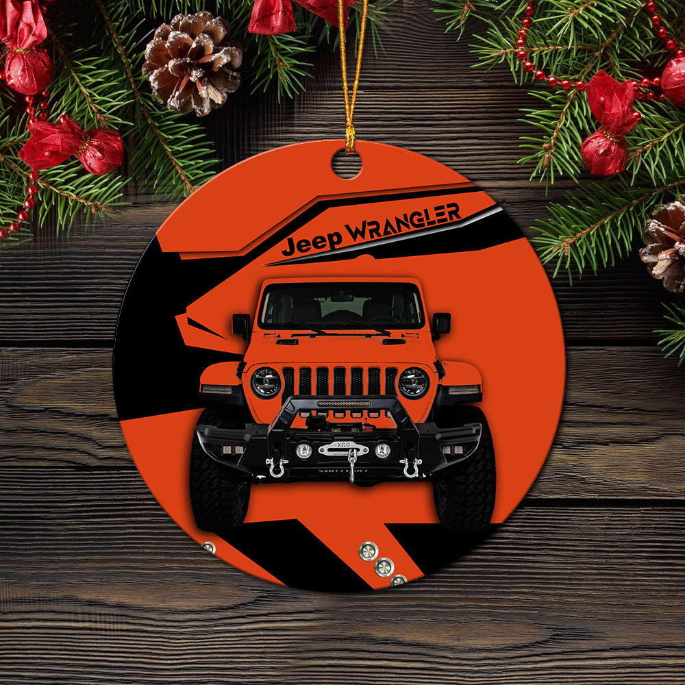 Orange Jeep Mica Ornament Perfect Gift For Holiday Nearkii