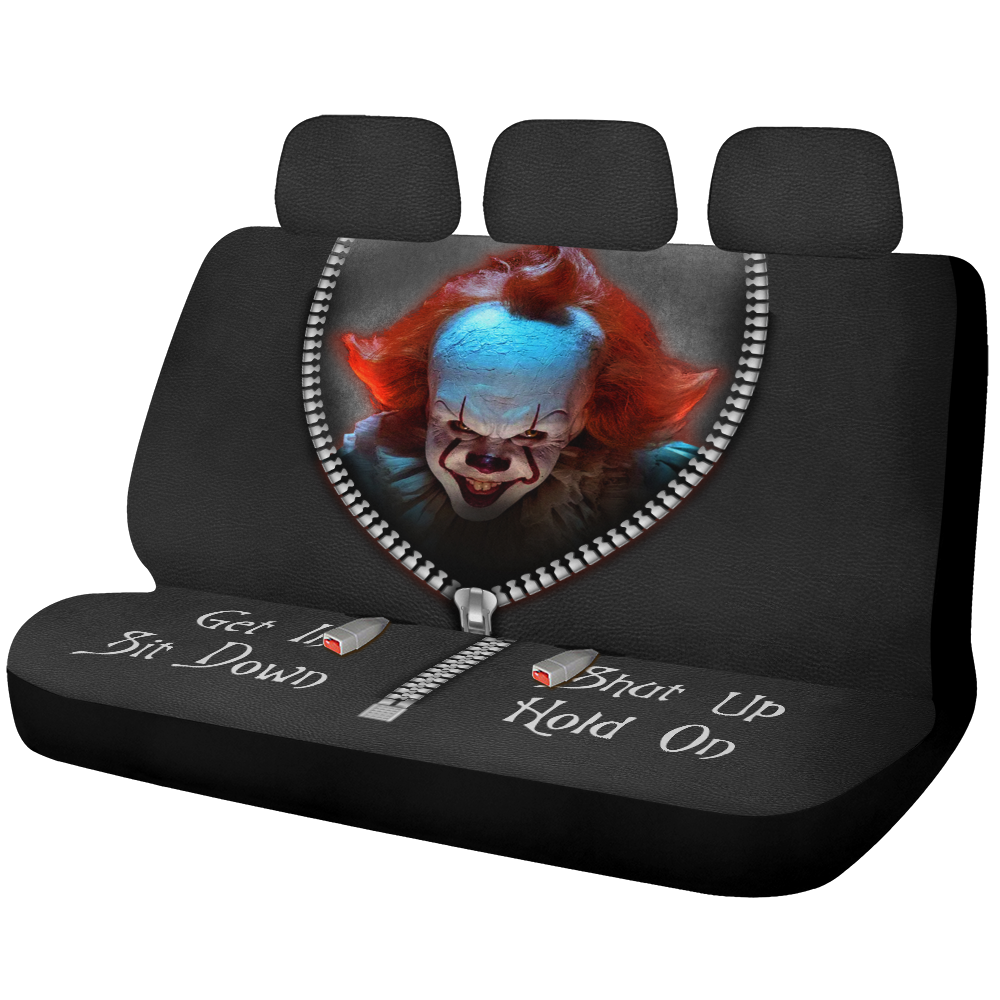 Pennywise IT Horror Movies Get In Sit Down Shut Up Hold On Funny Car Back Seat Covers Decor Protectors Nearkii