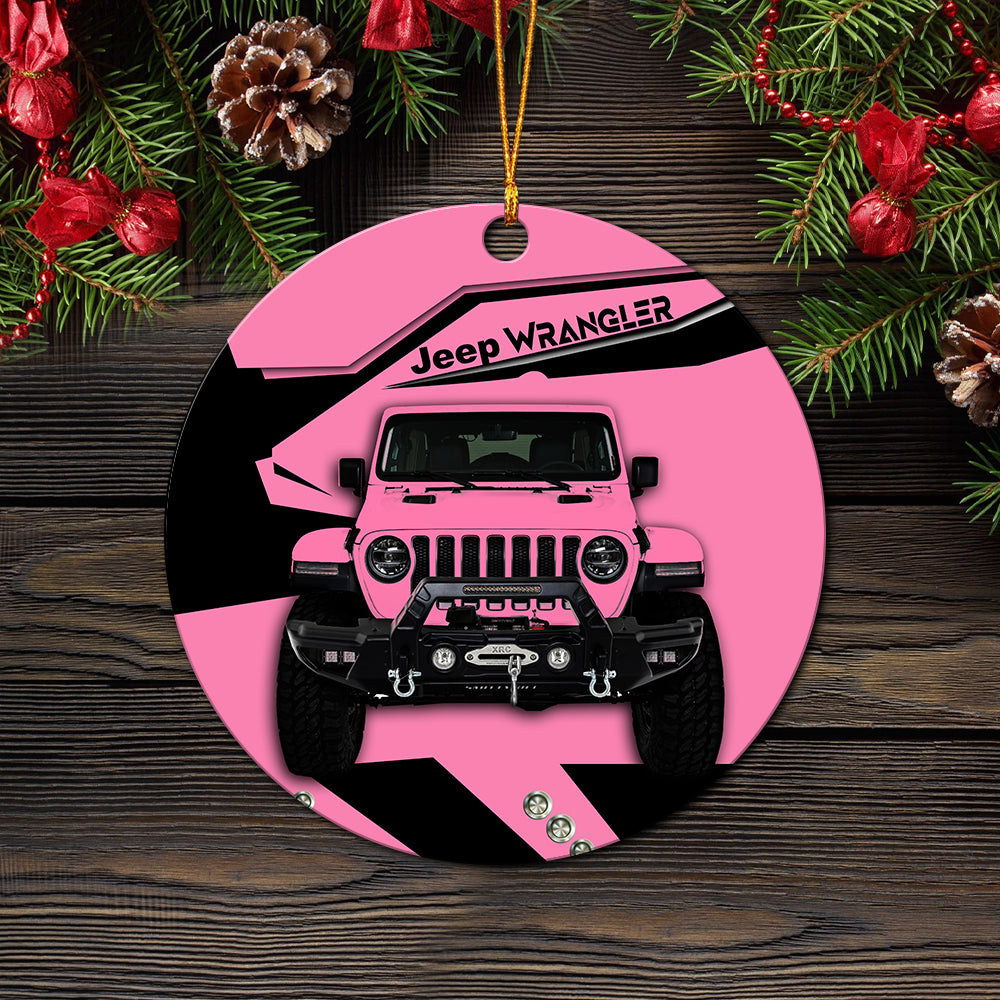 Pink Jeep Mica Ornament Perfect Gift For Holiday Nearkii