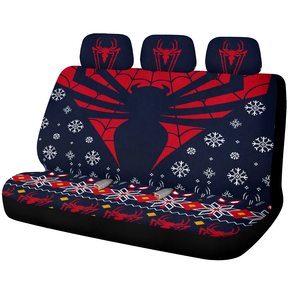 Red Spider Man Christmas Car Back Seat Covers Decor Protectors Nearkii