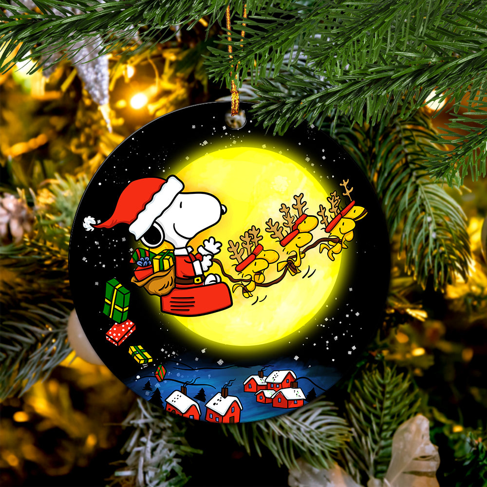 Snoopy Christmas Mica Ornament Perfect Gift For Holiday Nearkii