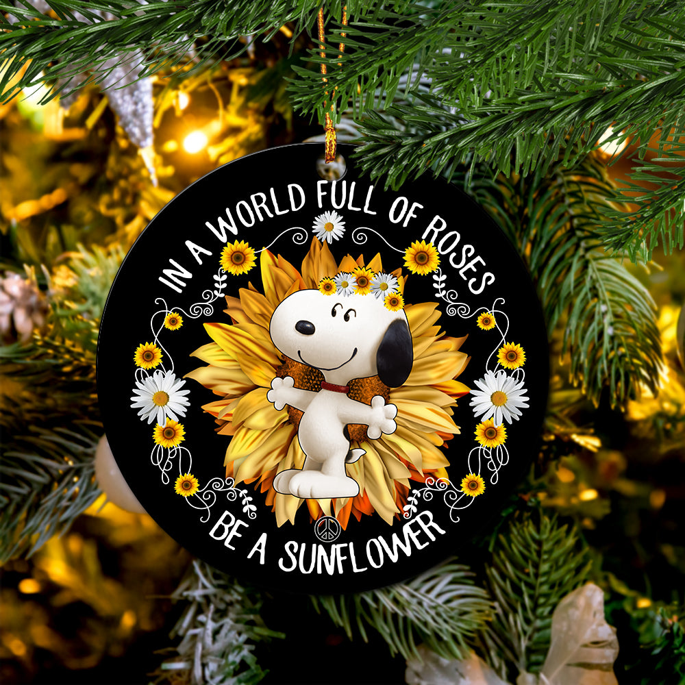 Snoopy In A World Full Of Roses Mica Ornament Perfect Gift For Holiday Nearkii