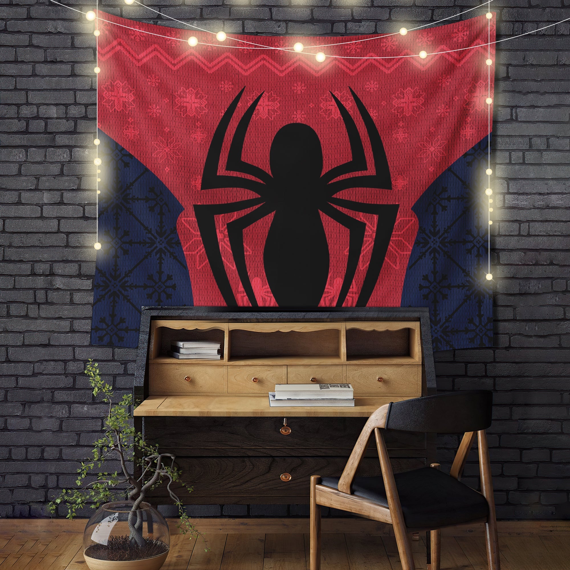 Spiderman Christmas Tapestry Room Decor Nearkii