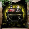 Spy x Family Yor And Anya Ride Jeep Funny Moonlight Halloween Quilt Blanket Nearkii