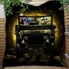 Stitch And Baby Yoda Ride Jeep Funny Moonlight Halloween Quilt Blanket Nearkii
