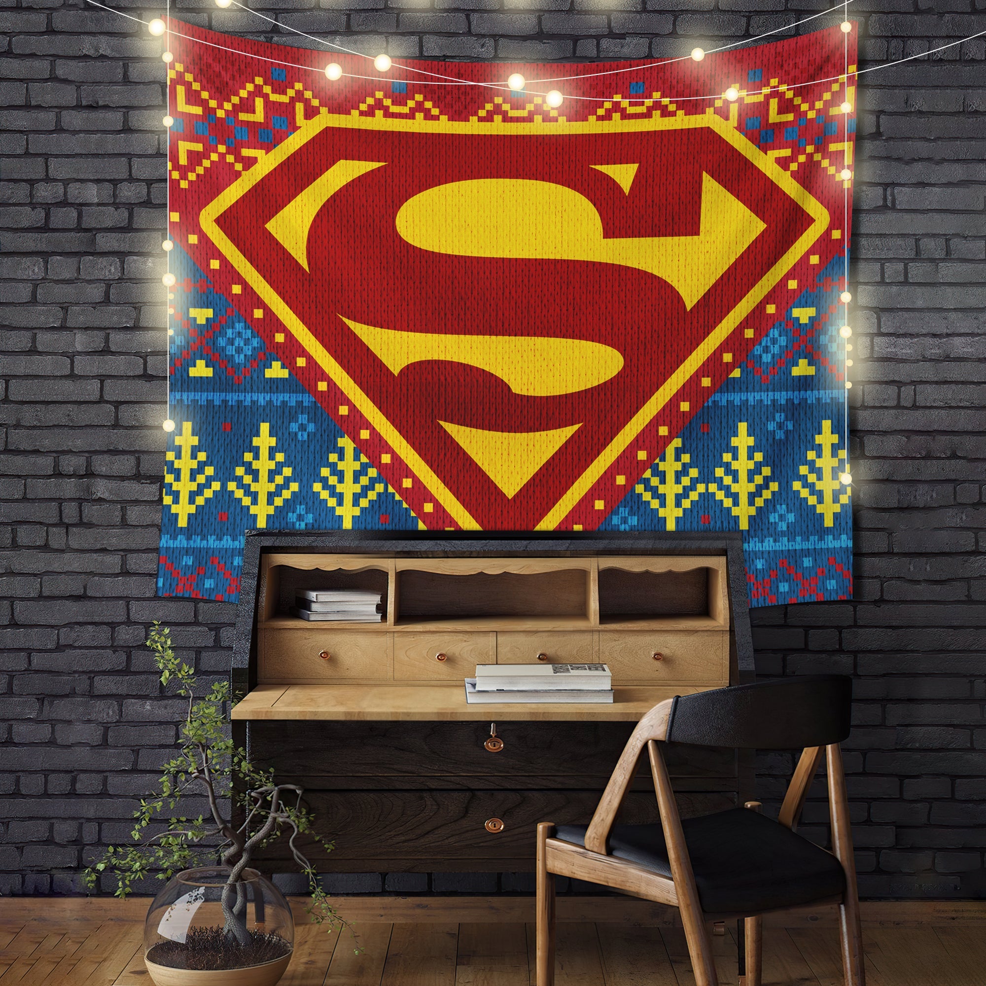 Superman Christmas Tapestry Room Decor Nearkii