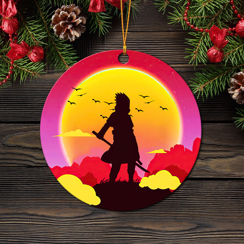 Uchiha Sasuke Naruto Sunset Mica Ornament Perfect Gift For Holiday Nearkii
