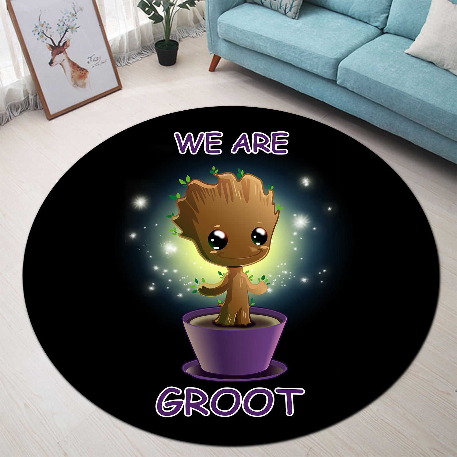 We Are Groot Round Carpet Rug Bedroom Livingroom Home Decor Nearkii