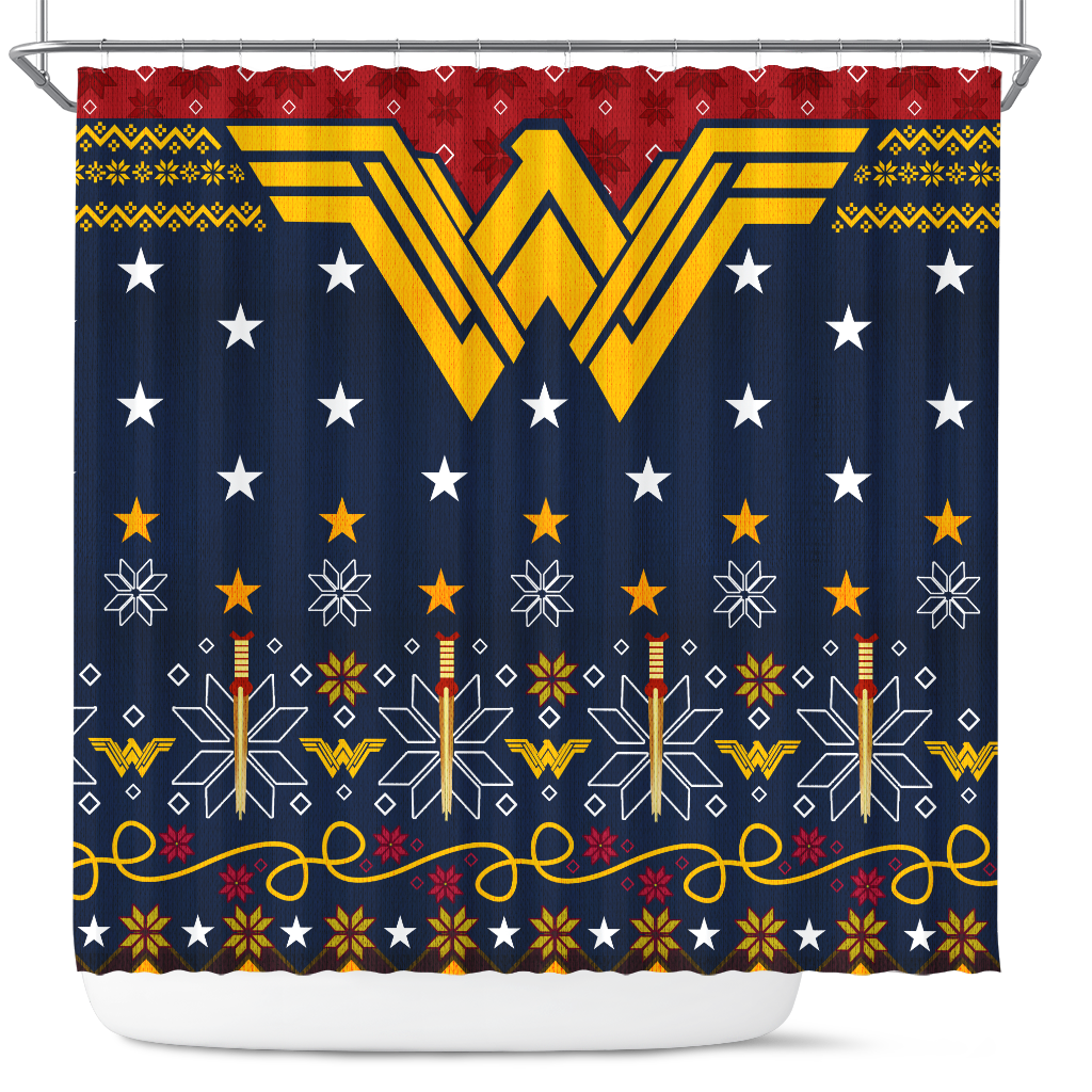Wonder Woman Christmas Shower Curtain Nearkii