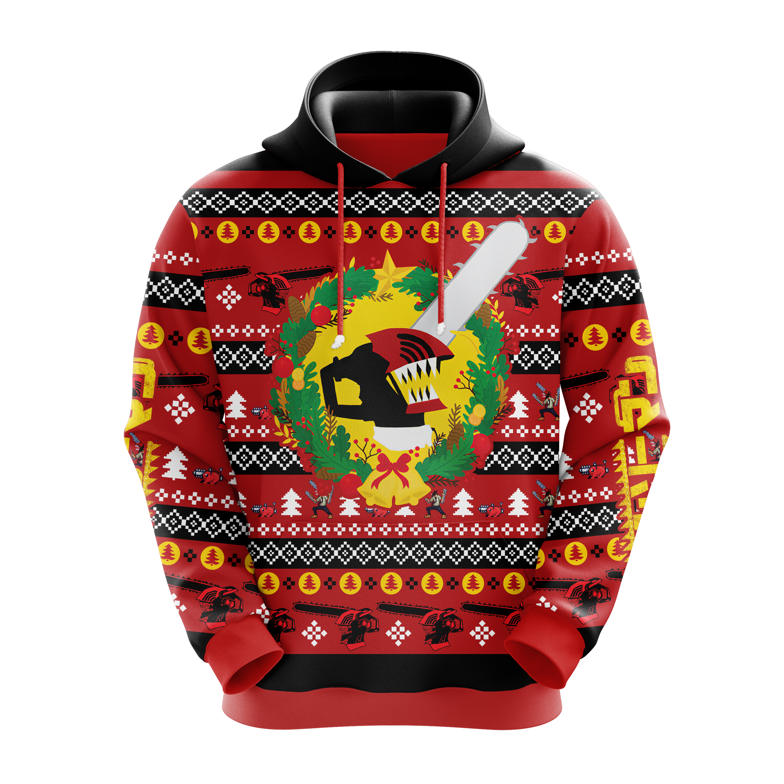 Red Chainsaw Man Denji Christmas Hoodie Amazing Gift Idea Christmas Gift Nearkii