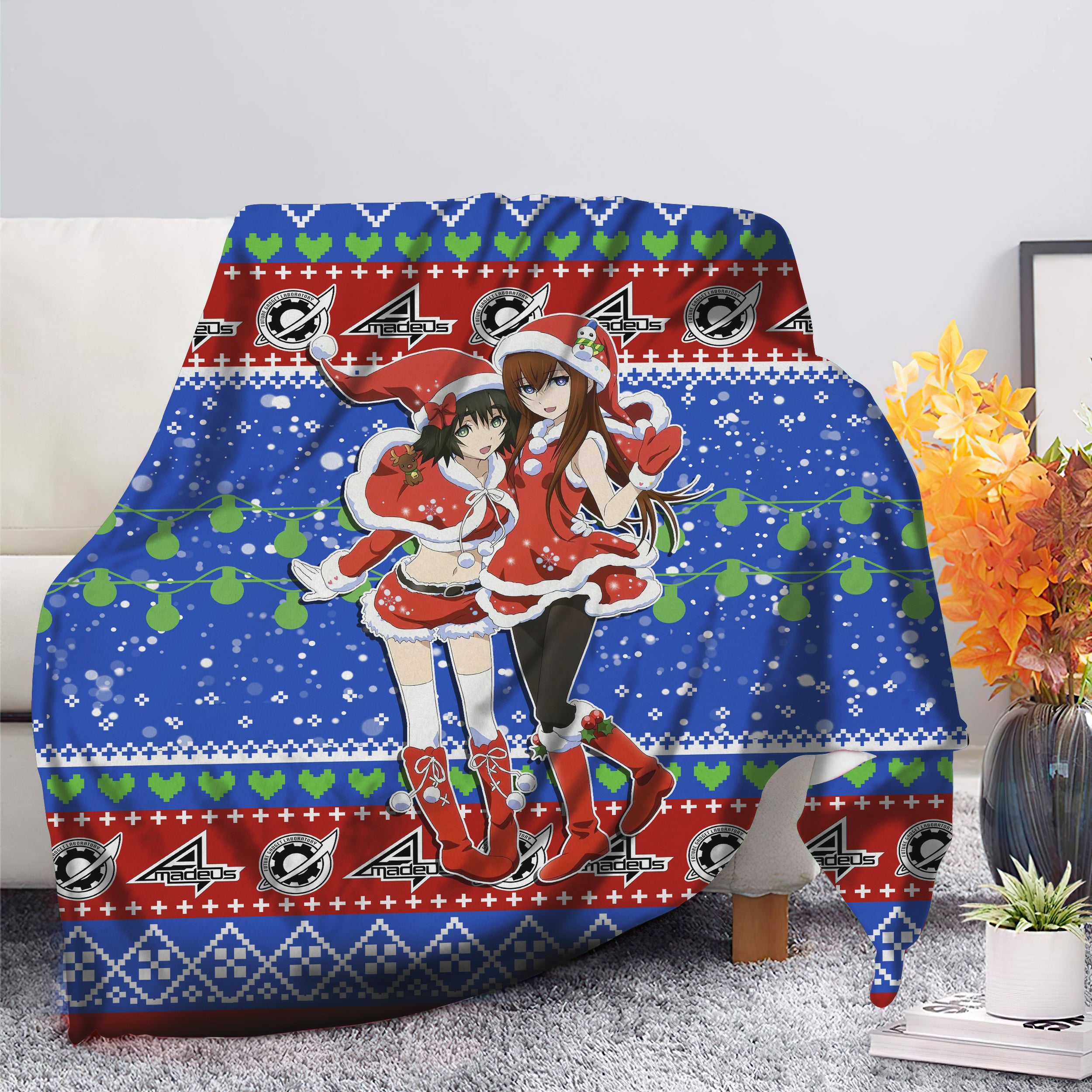 Steins Gate Anime Christmas Premium Blanket Nearkii