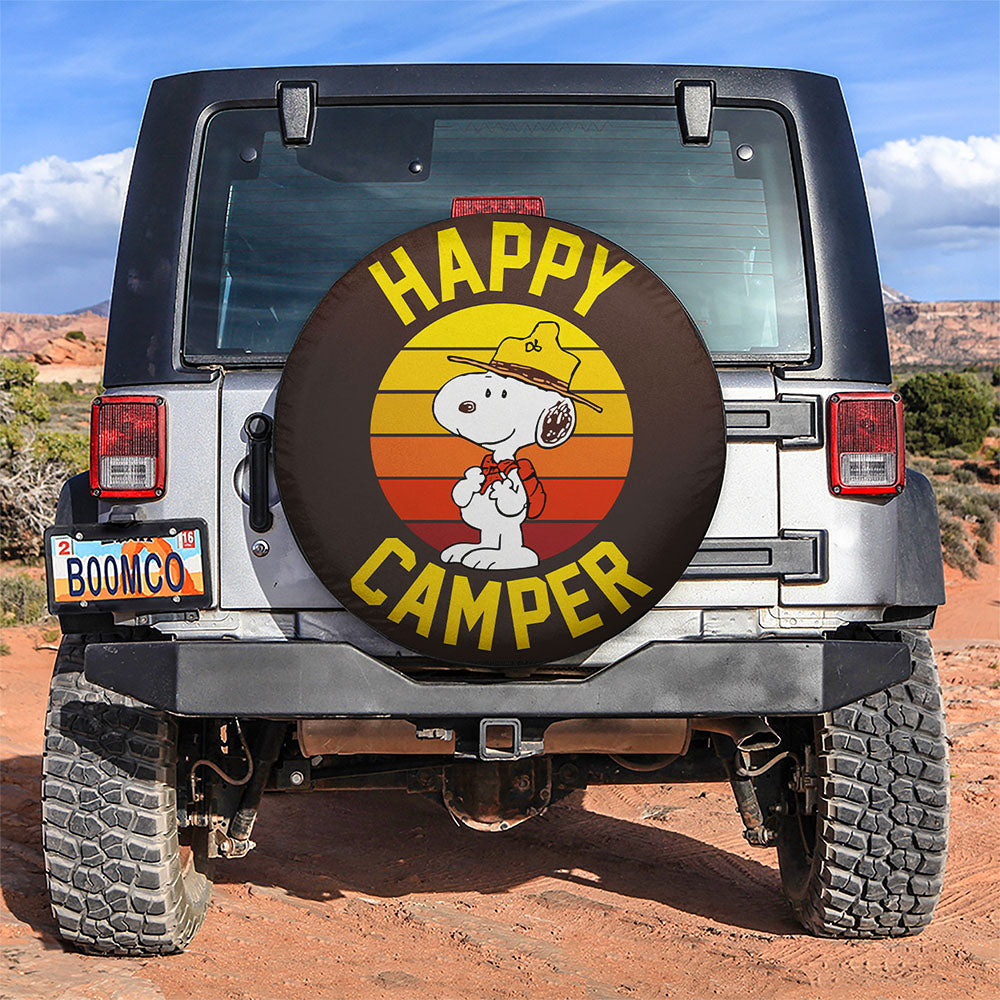 Happy Camper Snoopy Jeep Car Spare Tire Covers Gift For Campers Nearkii