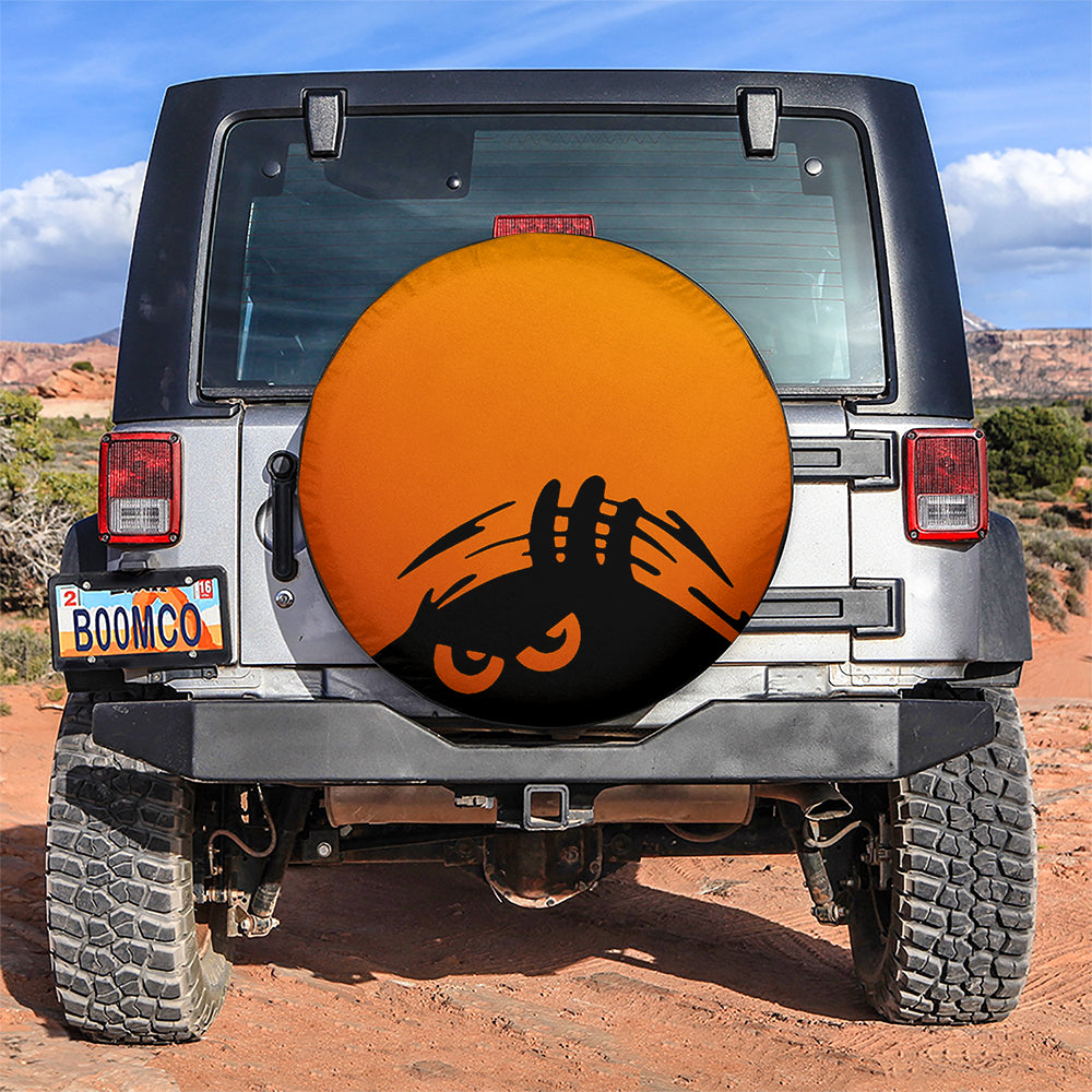 Evil Monster Peeping Peek A Boo Funny Orange Jeep Car Spare Tire Covers Gift For Campers Nearkii