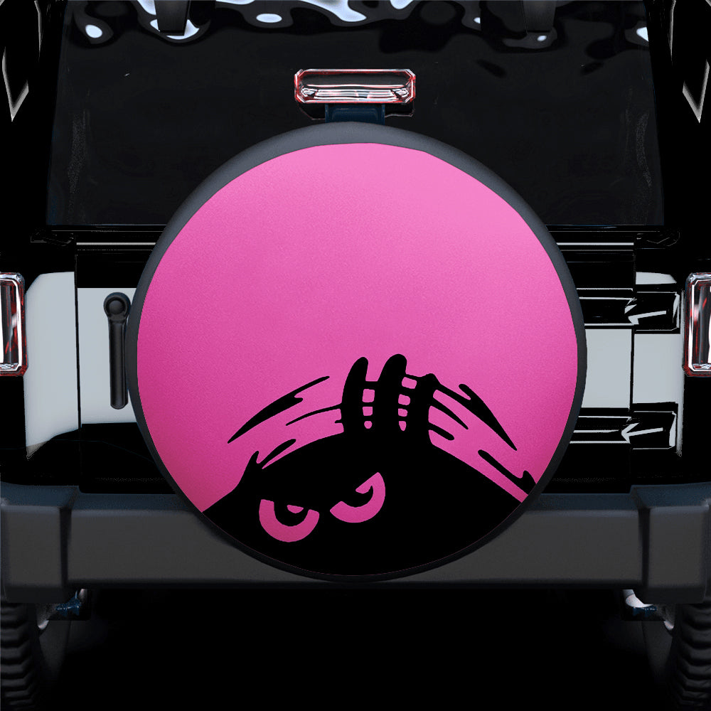 Evil Monster Peeping Peek A Boo Funny Pink Jeep Car Spare Tire Covers Gift For Campers Nearkii