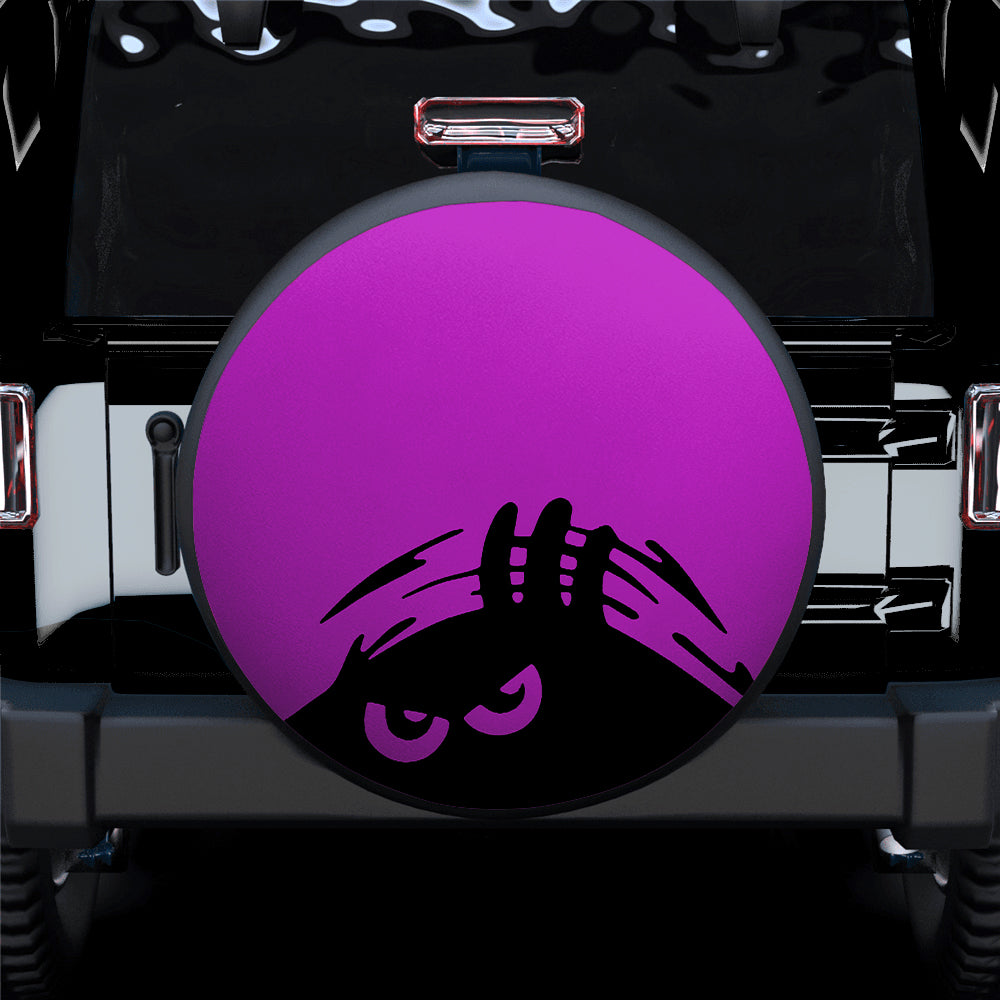 Evil Monster Peeping Peek A Boo Funny Purple Jeep Car Spare Tire Covers Gift For Campers Nearkii