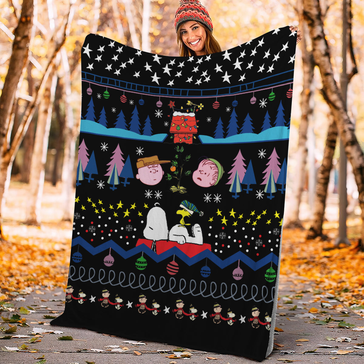 Black Snoopy Christmas Premium Blanket Nearkii