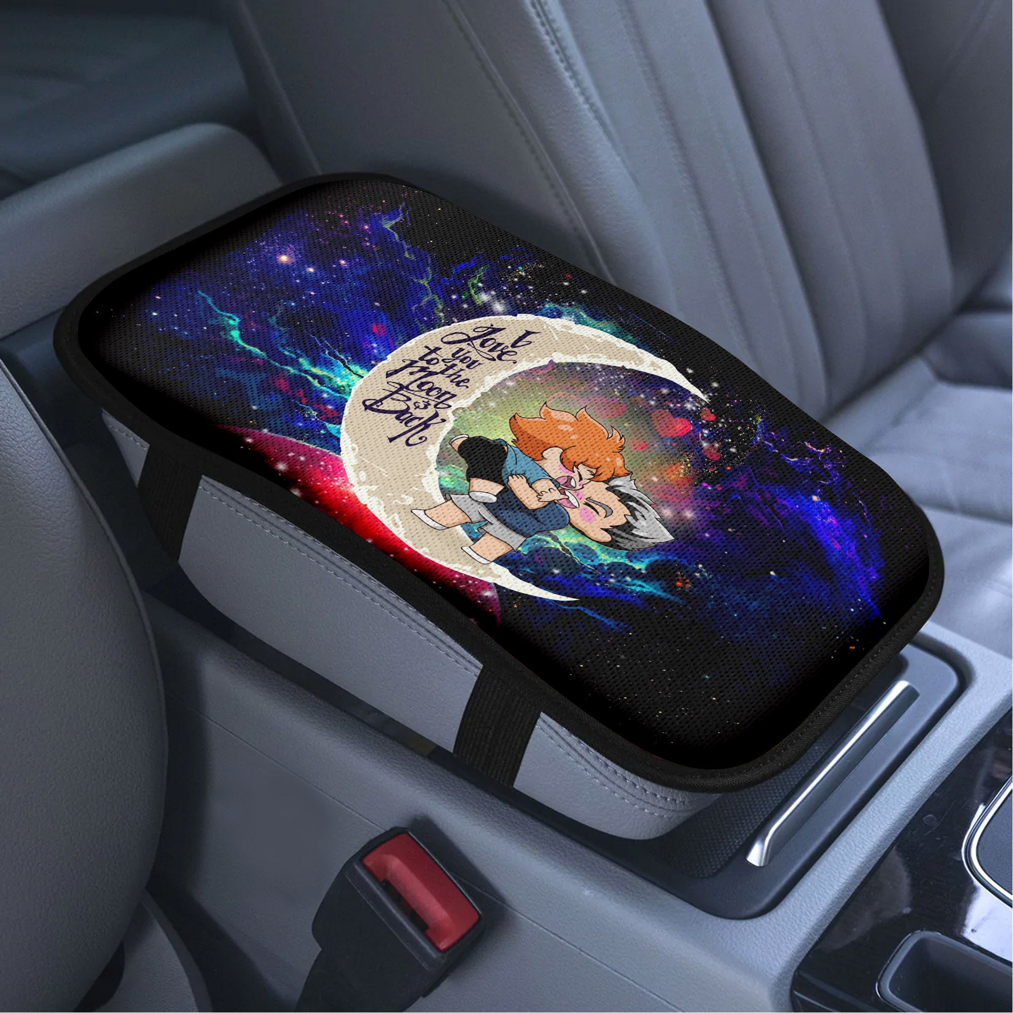 Bokuhina Love To Moon Back Galaxy Premium Custom Armrest Center Console Cover Car Accessories Nearkii