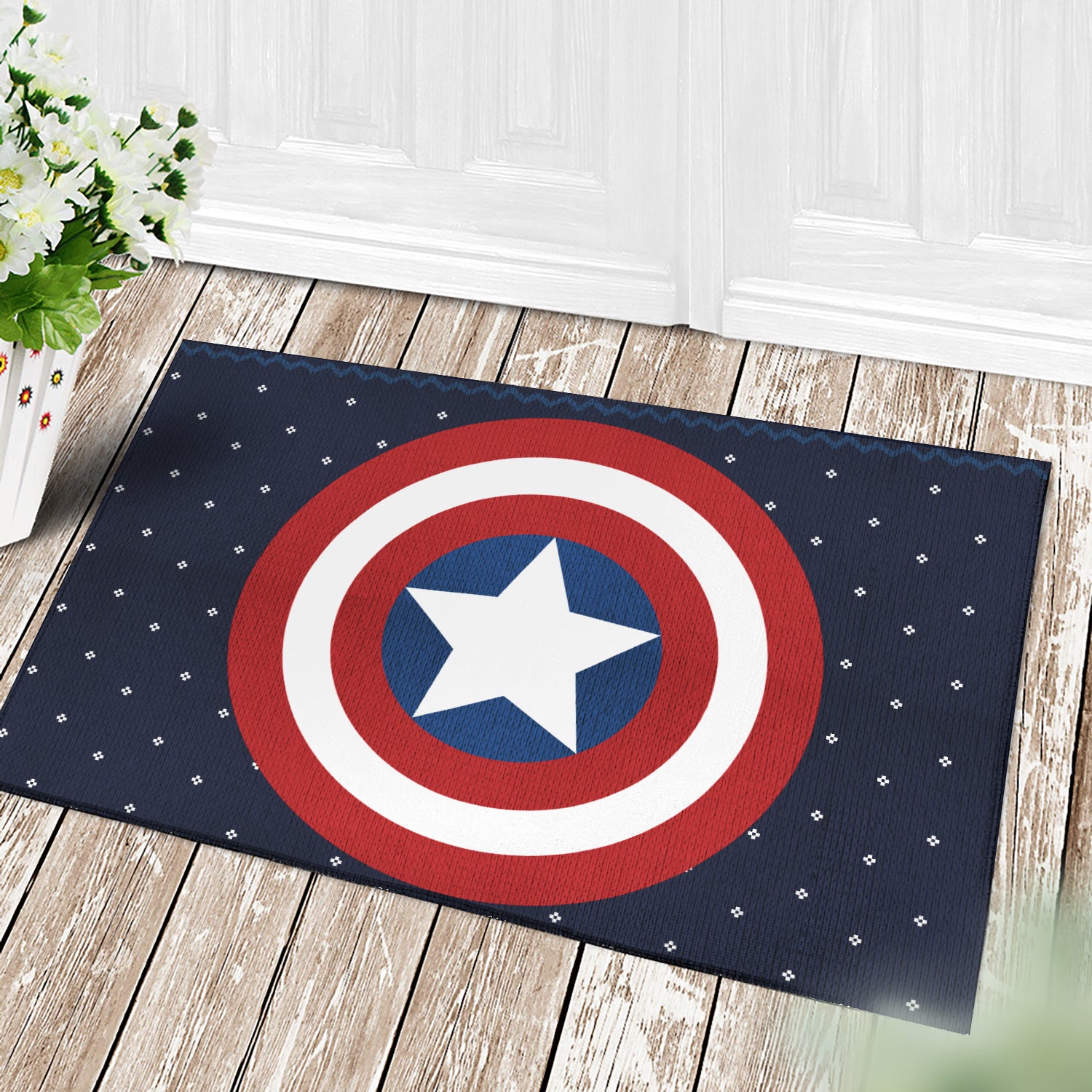Captain America Christmas Doormat Home Decor Nearkii