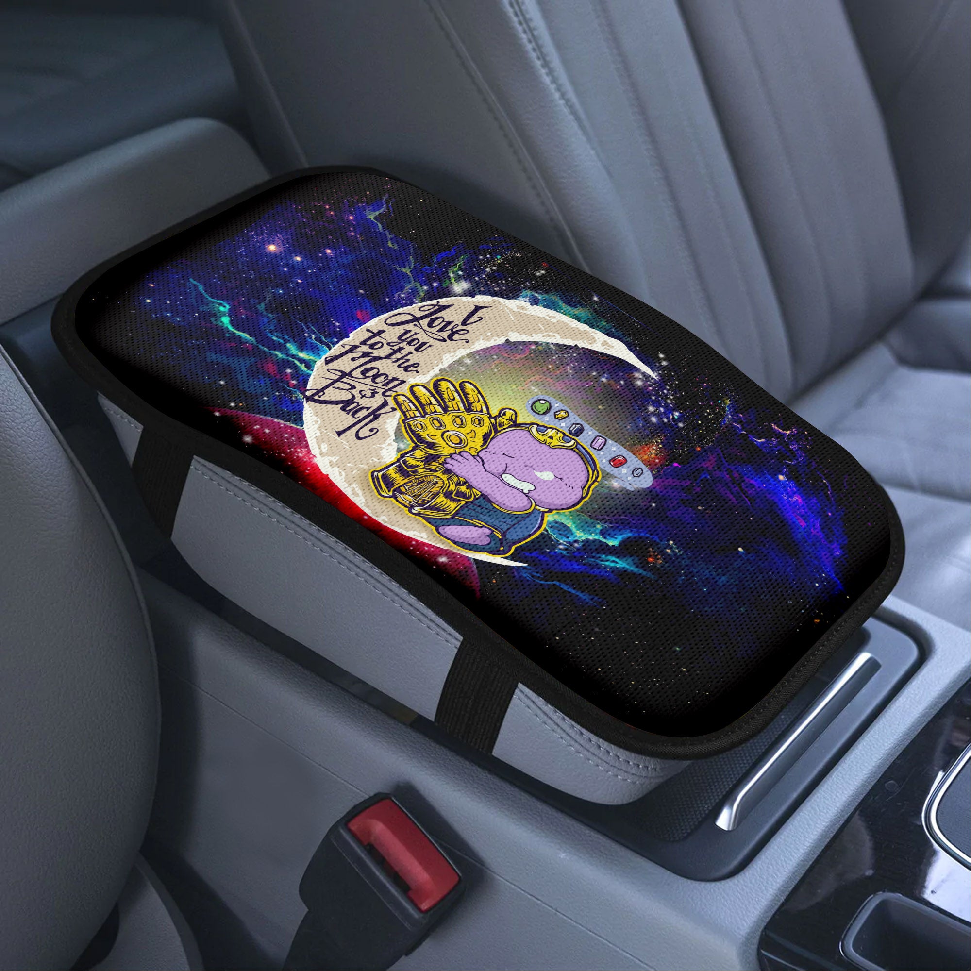Cute Thanos Love To Moon Back Galaxy Premium Custom Armrest Center Console Cover Car Accessories Nearkii