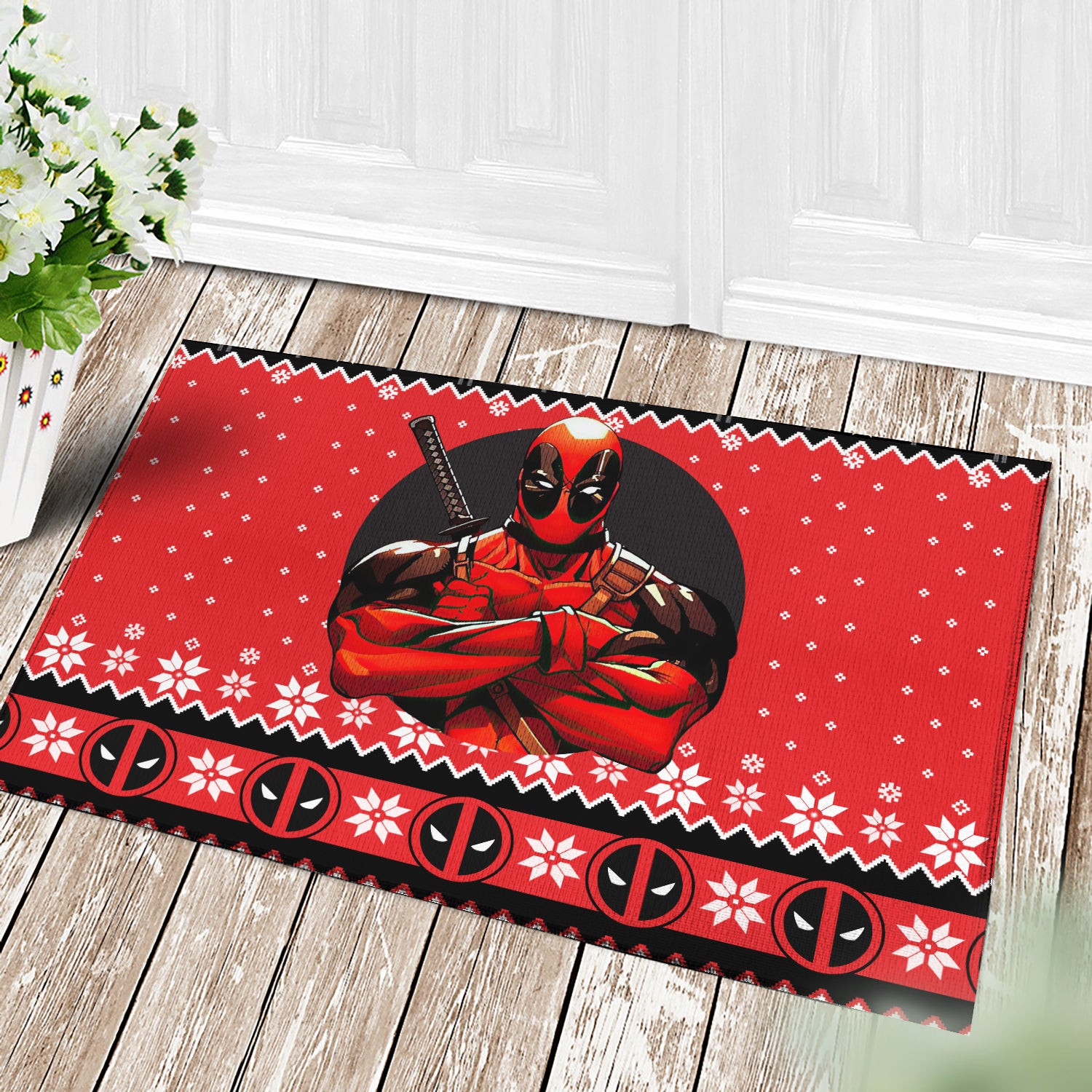 Deadpool Christmas Doormat Home Decor Nearkii