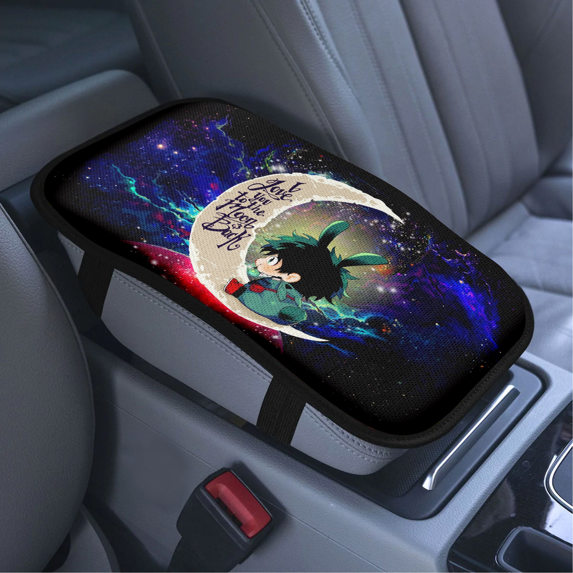 Deku My Hero Academia Anime Love To Moon Back Galaxy Premium Custom Armrest Center Console Cover Car Accessories Nearkii