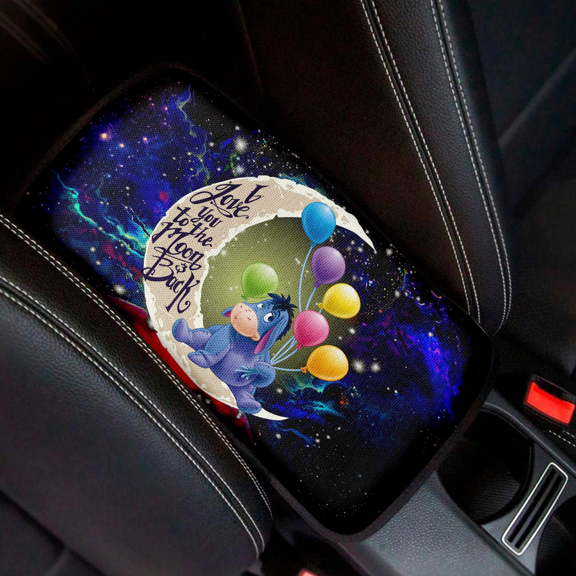 Eeyore Winnie The Pooh Love To Moon Back Galaxy Premium Custom Armrest Center Console Cover Car Accessories Nearkii