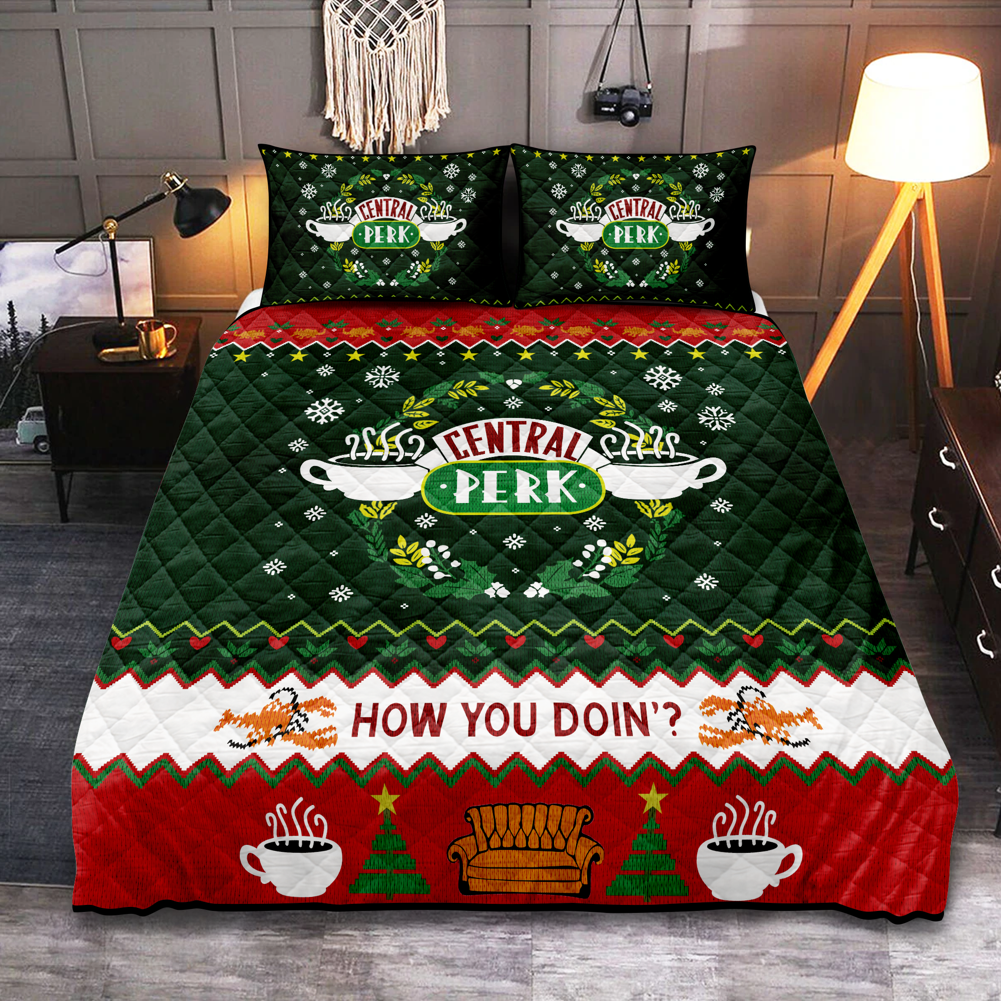 Friends Christmas Quilt Bed Sets Nearkii
