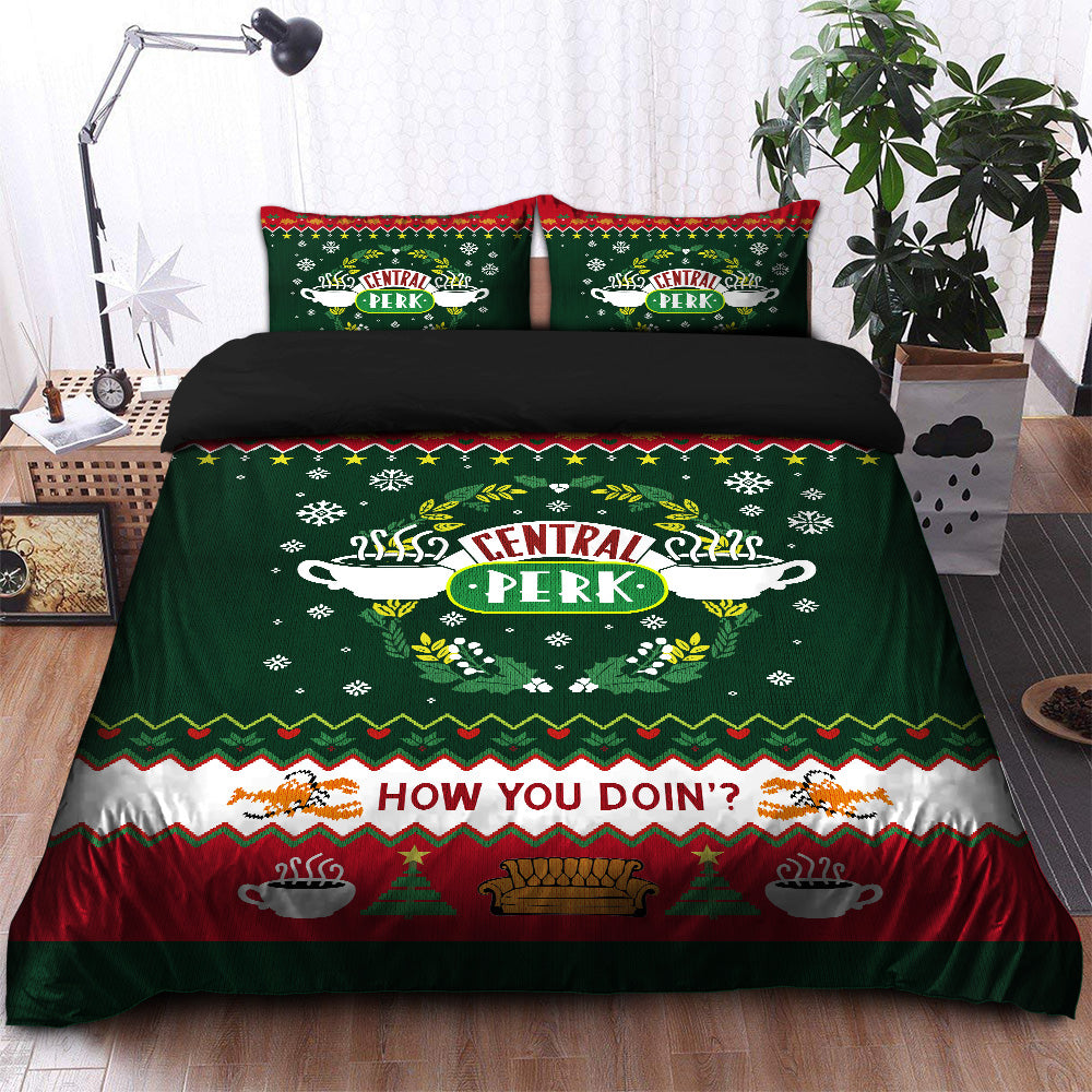 Friends Christmas Bedding Set Duvet Cover And 2 Pillowcases Nearkii