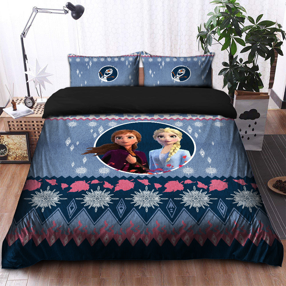 Frozen Elsa Anna Christmas Bedding Set Duvet Cover And 2 Pillowcases Nearkii