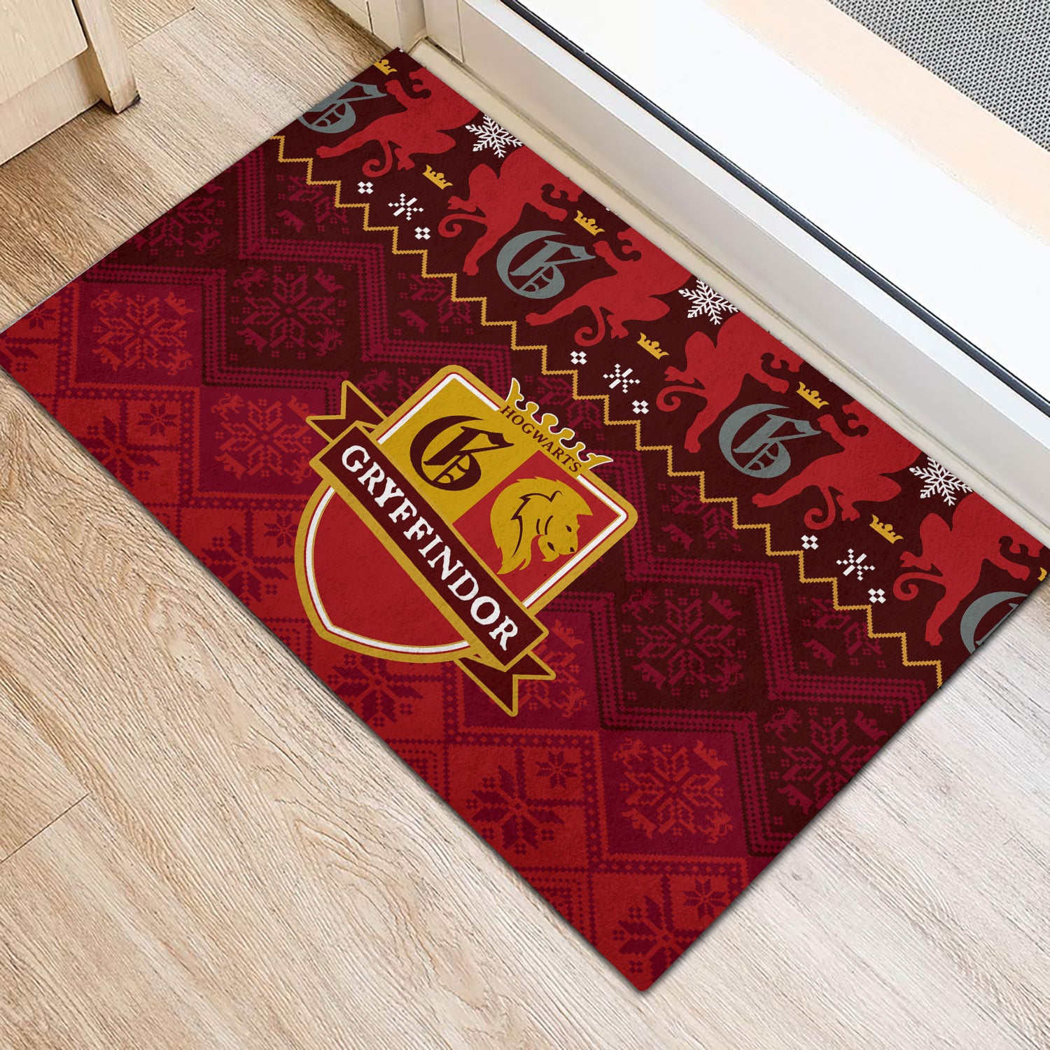 Harry Potter Gryffindor Christmas Doormat Home Decor Nearkii