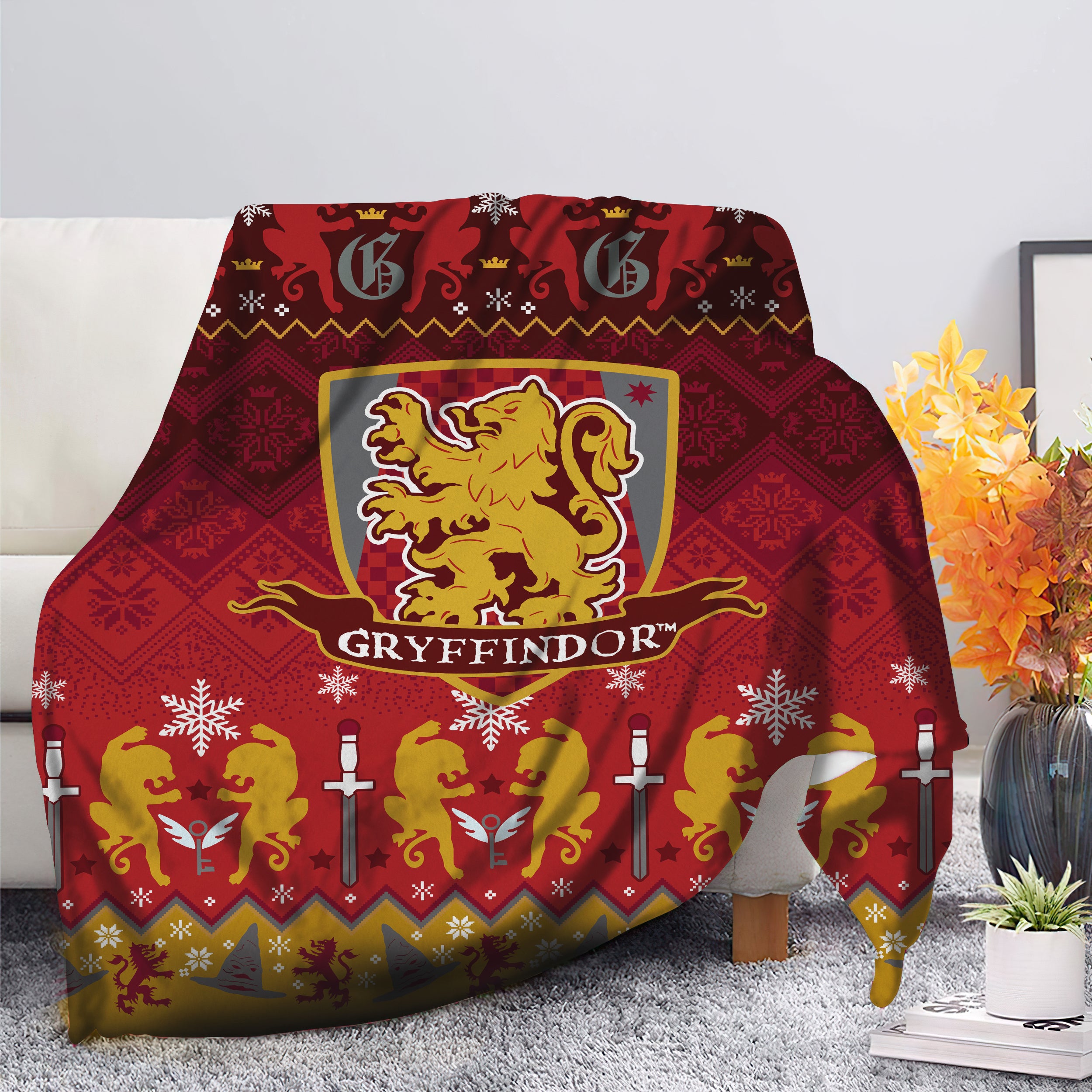 Gryffindor Harry Potter Christmas Premium Blanket Nearkii