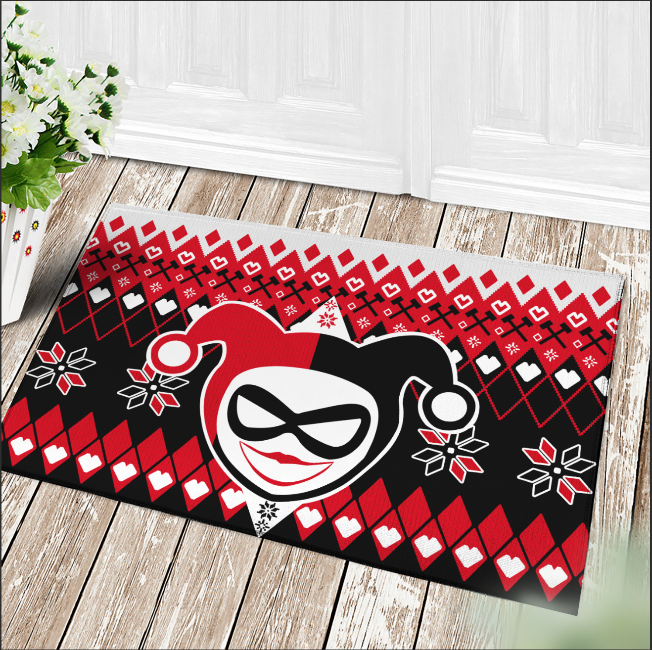 Harley Quinn Christmas Doormat Home Decor Nearkii