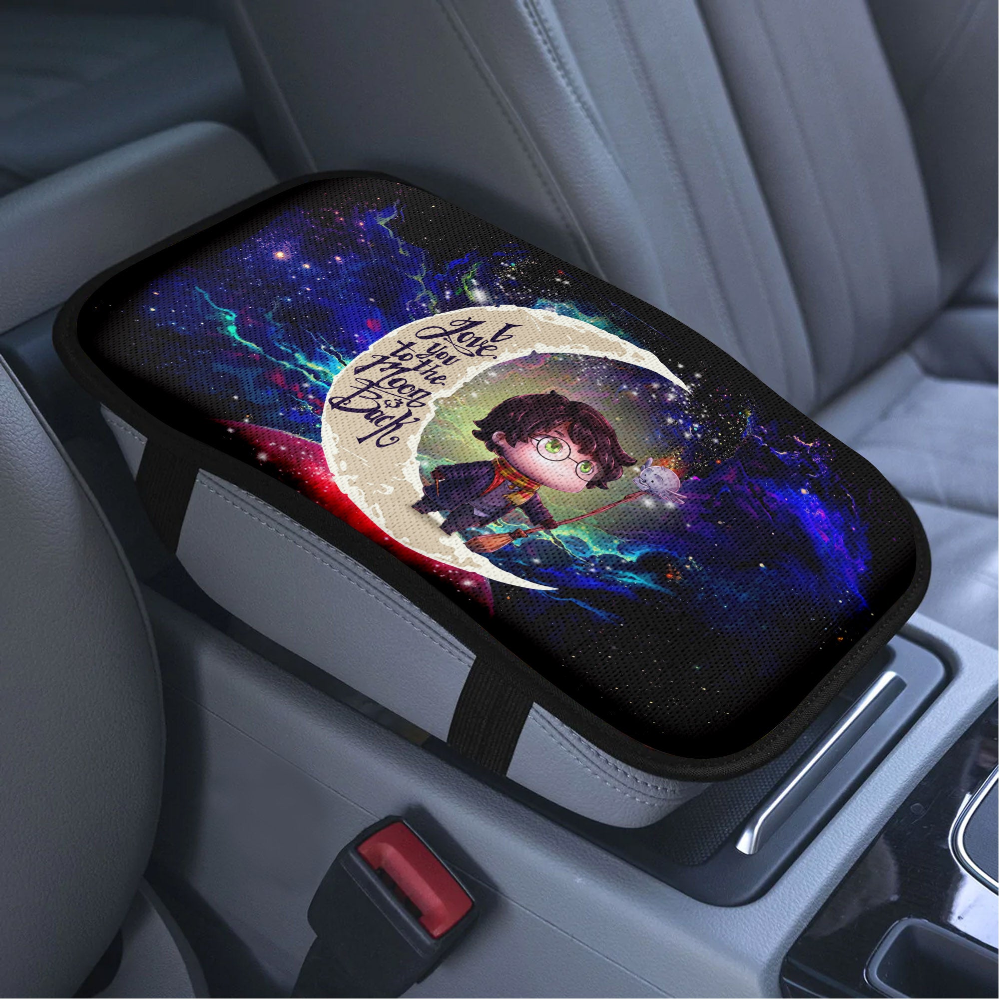 Harry Potter Chibi Love To Moon Back Galaxy Premium Custom Armrest Center Console Cover Car Accessories Nearkii