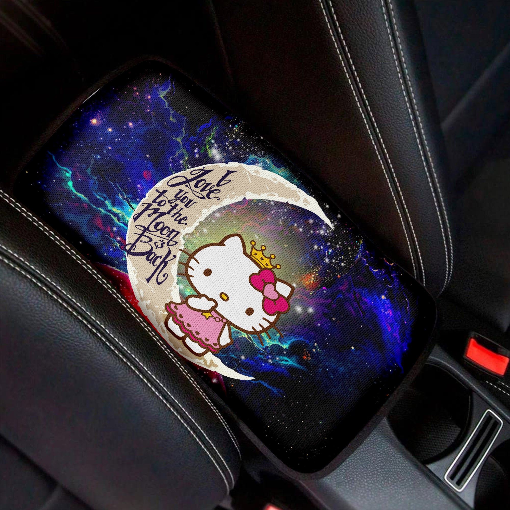 Hello Kitty Love To Moon Back Galaxy Premium Custom Armrest Center Console Cover Car Accessories Nearkii