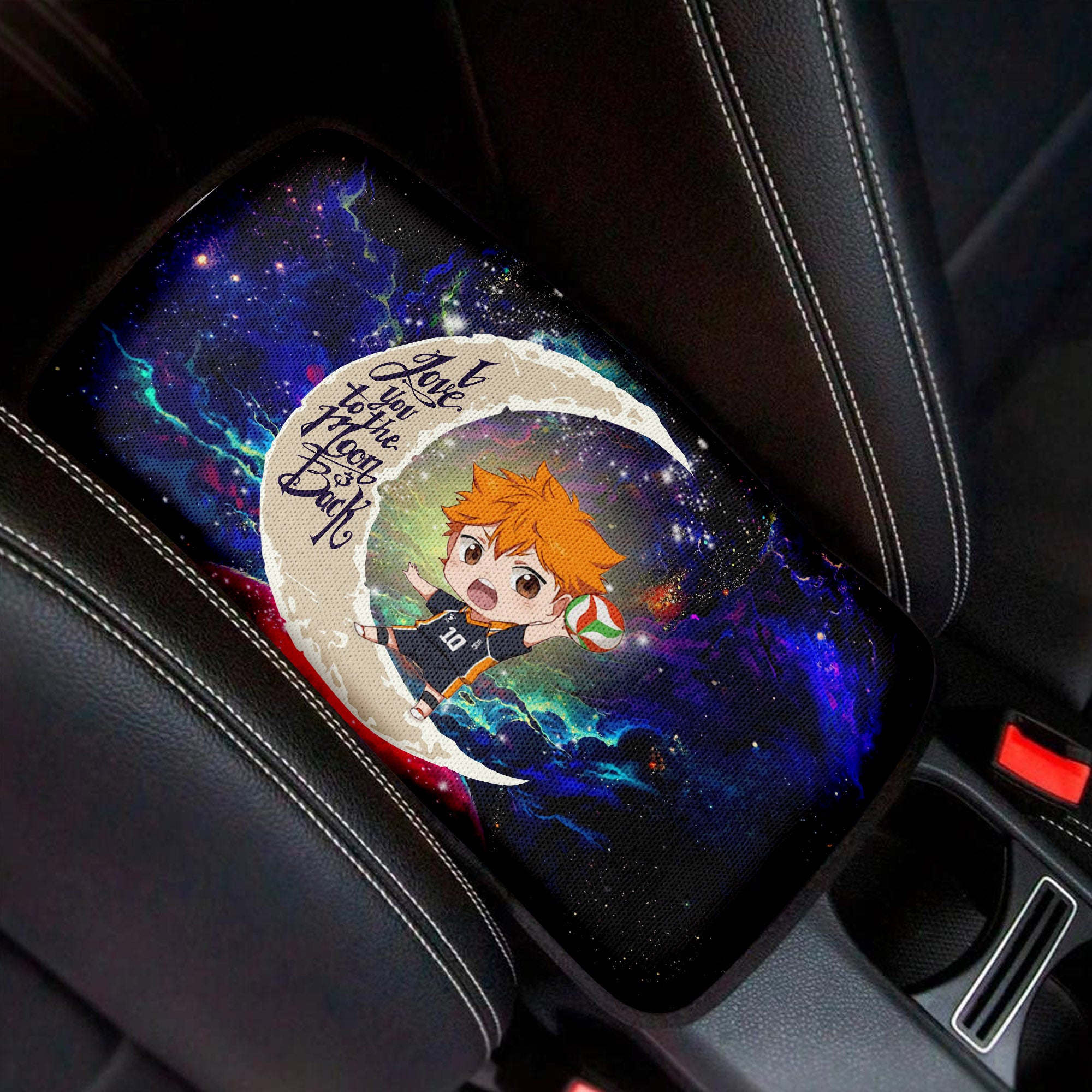 Hinata Haikyuu Love To Moon Back Galaxy Premium Custom Armrest Center Console Cover Car Accessories Nearkii