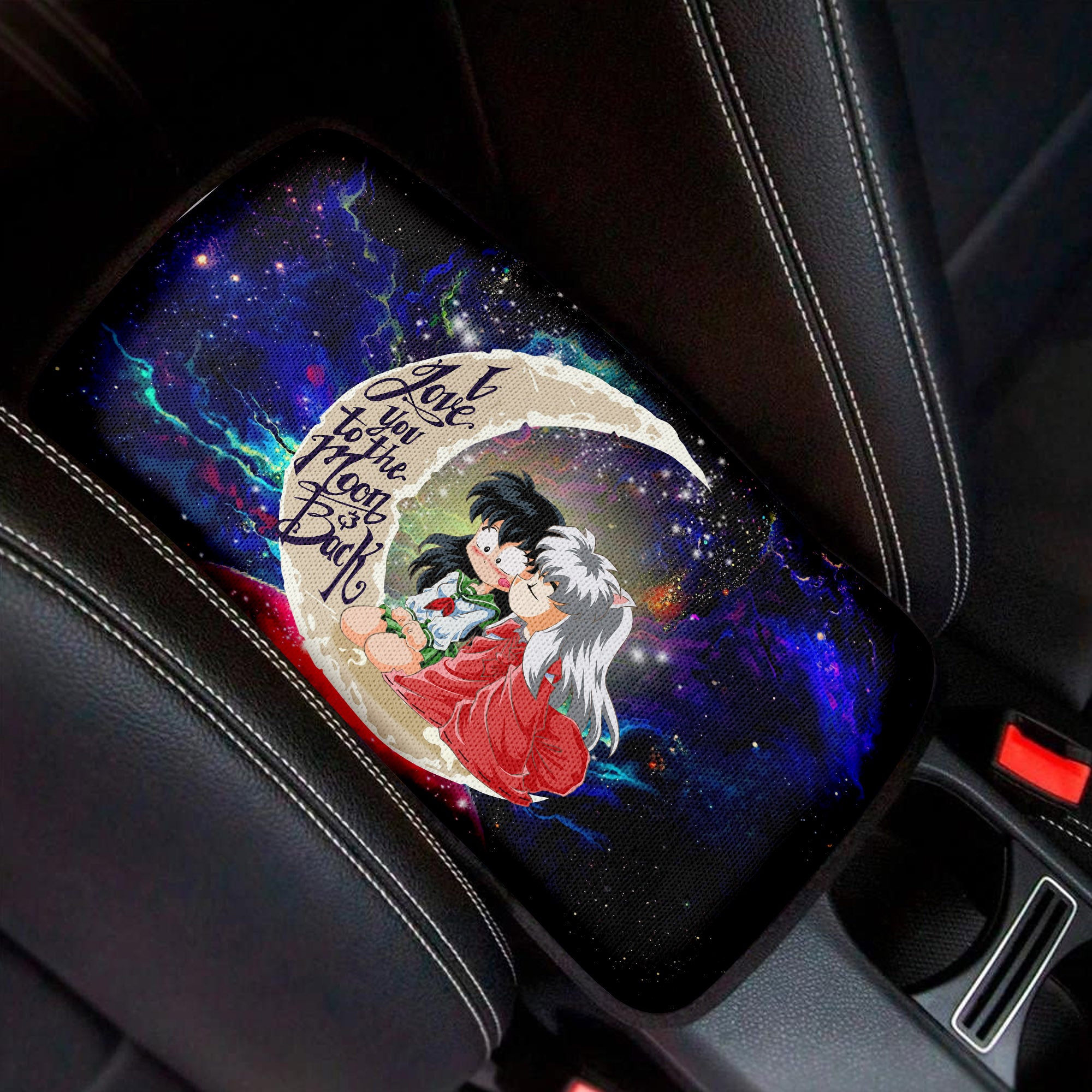 Inuyasha Love To Moon Back Galaxy Premium Custom Armrest Center Console Cover Car Accessories Nearkii