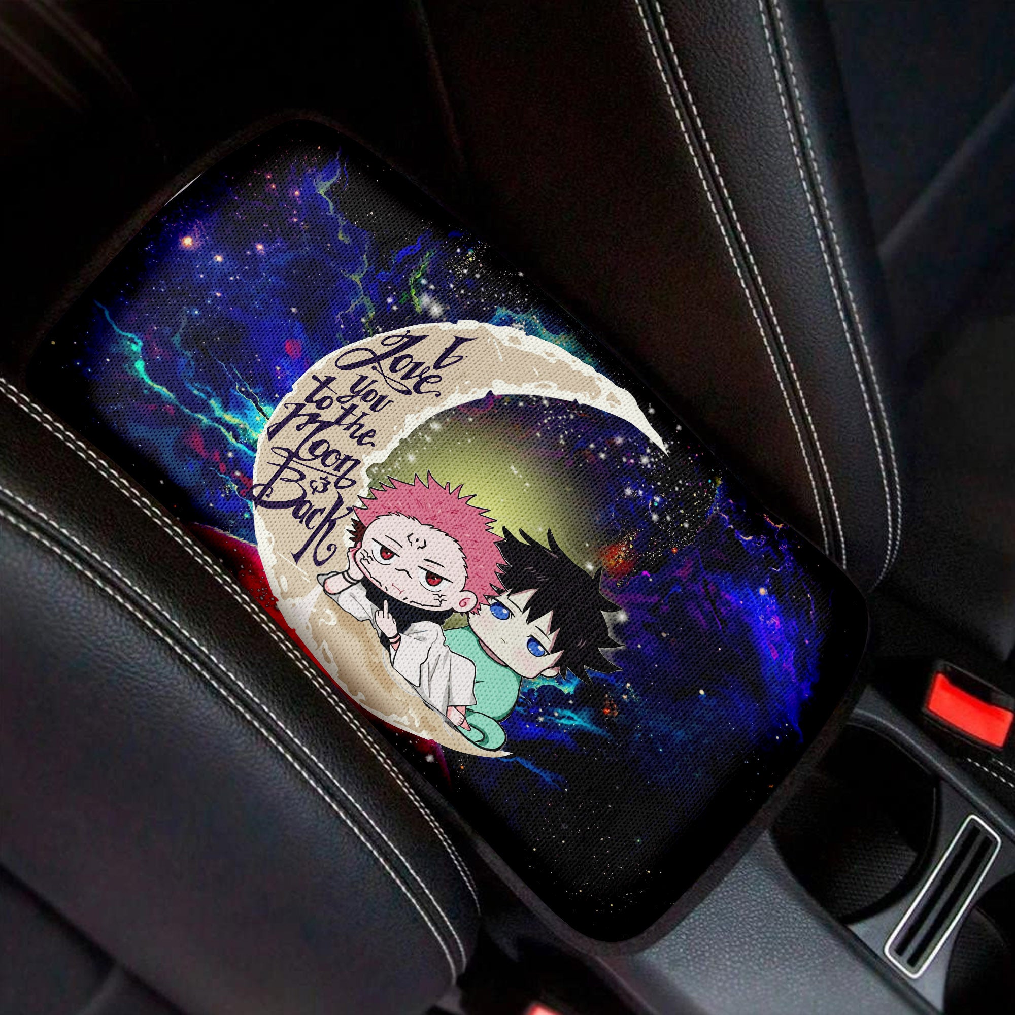 Jujutsu Kaisen Gojo Sukuna Love To Moon Back Galaxy Premium Custom Armrest Center Console Cover Car Accessories Nearkii