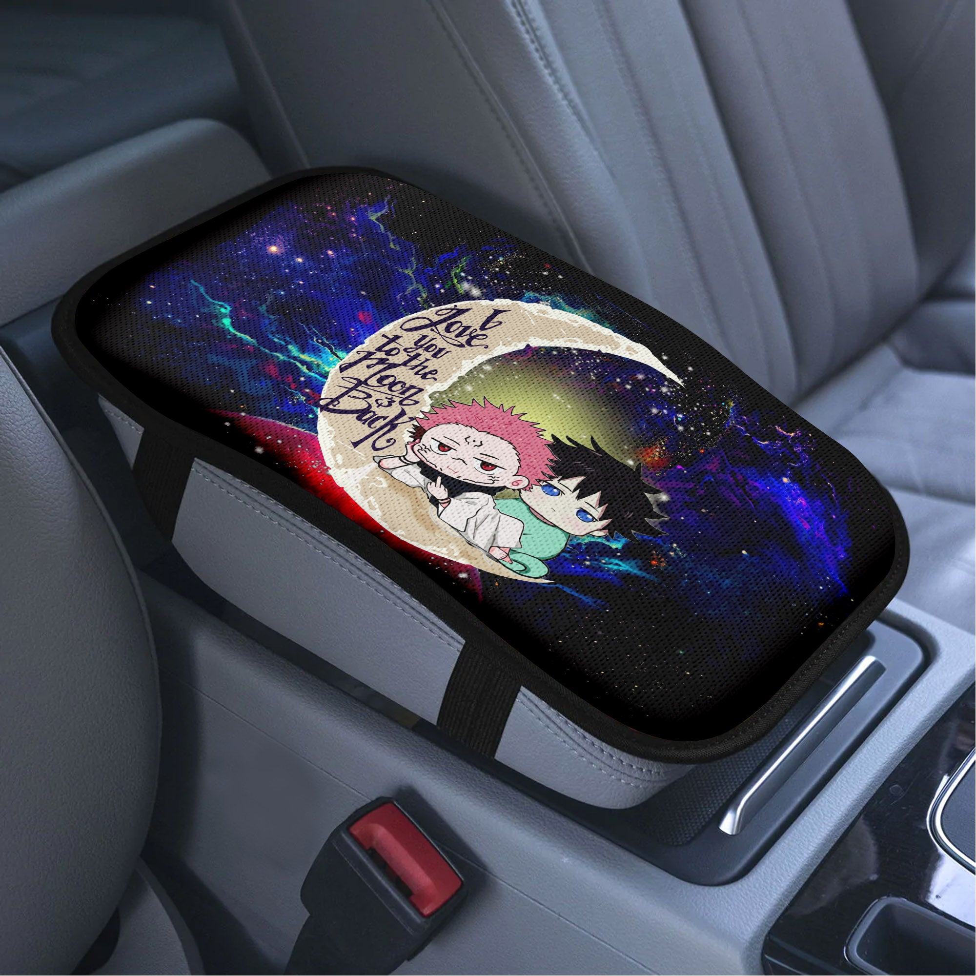 Jujutsu Kaisen Gojo Sukuna Love To Moon Back Galaxy Premium Custom Armrest Center Console Cover Car Accessories Nearkii
