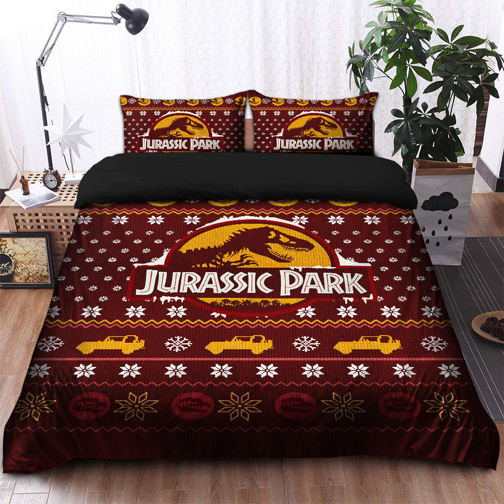 Jurassic Park Trex Christmas Bedding Set Duvet Cover And 2 Pillowcases Nearkii