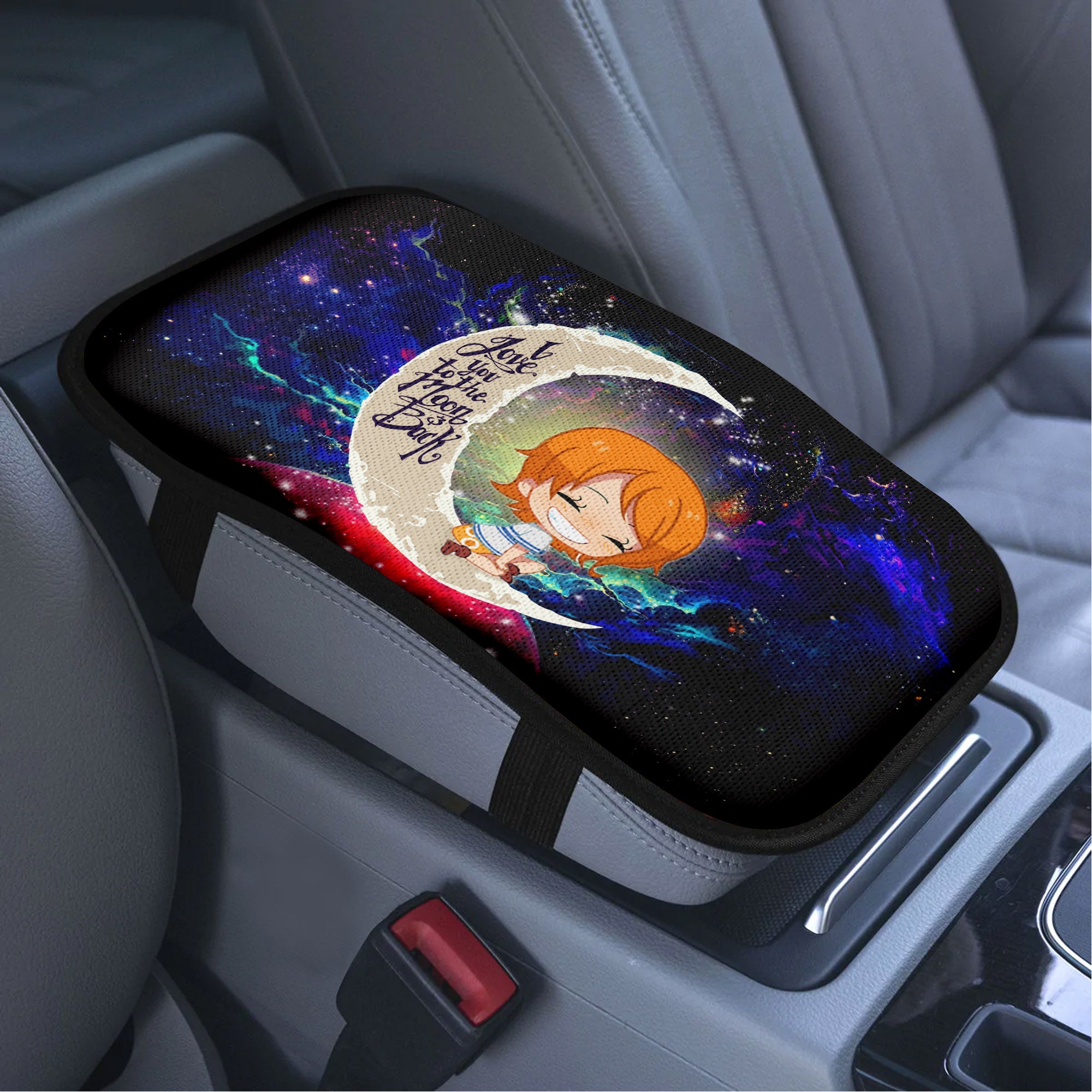 Nami One Piece Love To Moon Back Galaxy Premium Custom Armrest Center Console Cover Car Accessories Nearkii
