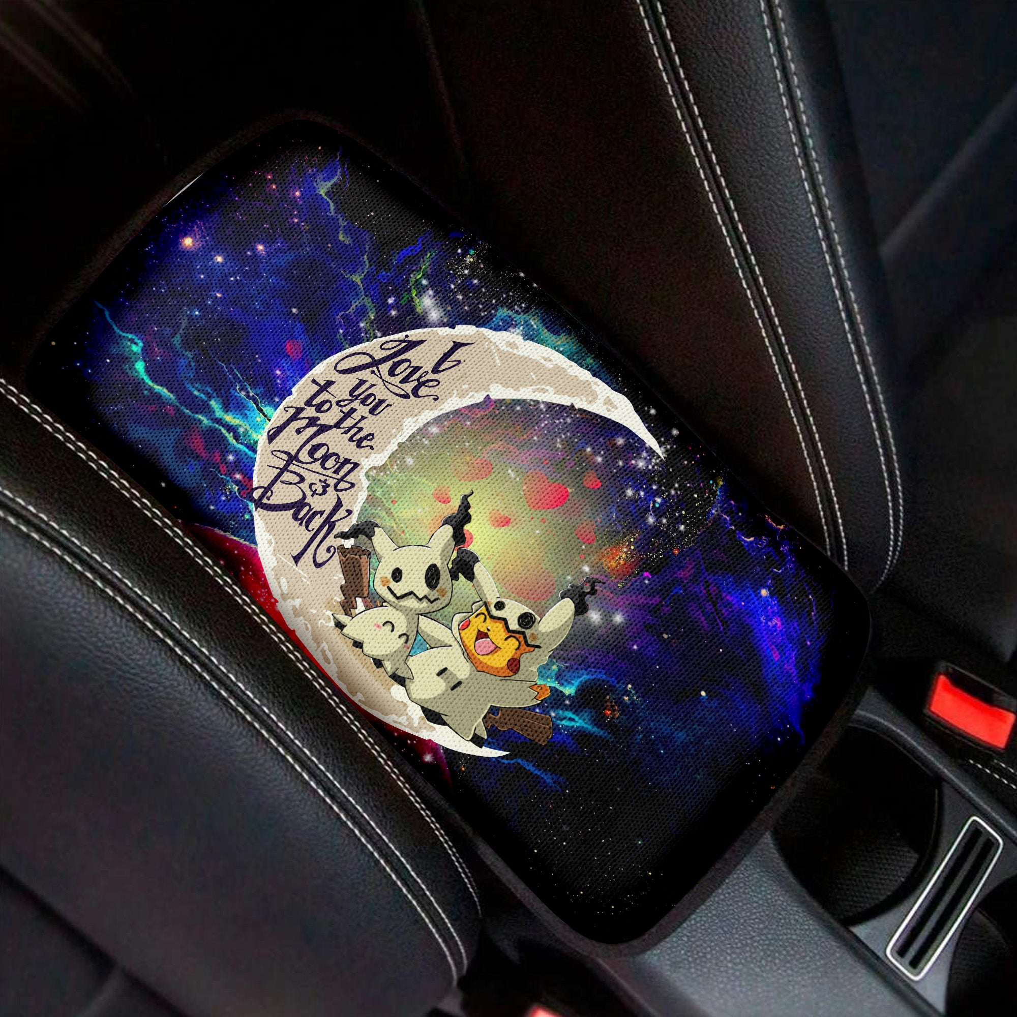 Pikachu Horro 1 Love To Moon Back Galaxy Premium Custom Armrest Center Console Cover Car Accessories Nearkii