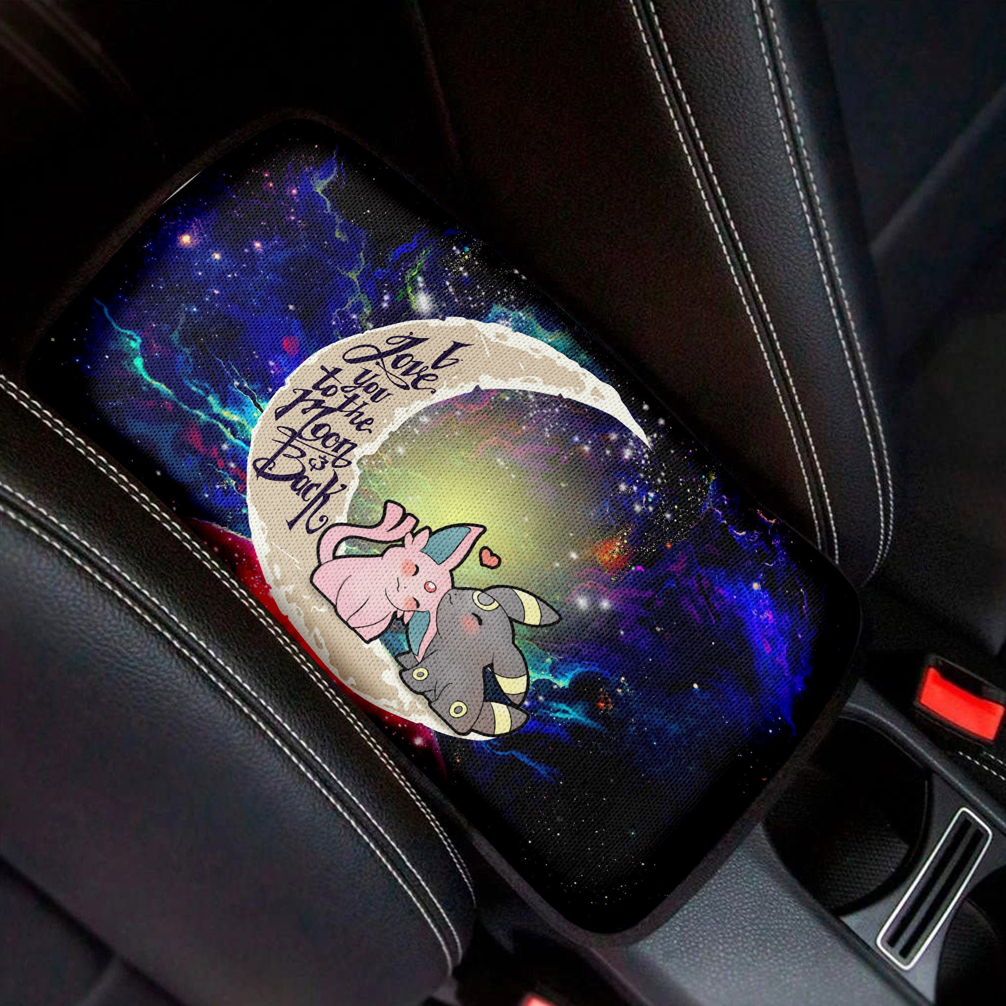 Pokemon Espeon Umbreon Love To Moon Back Galaxy Premium Custom Armrest Center Console Cover Car Accessories Nearkii