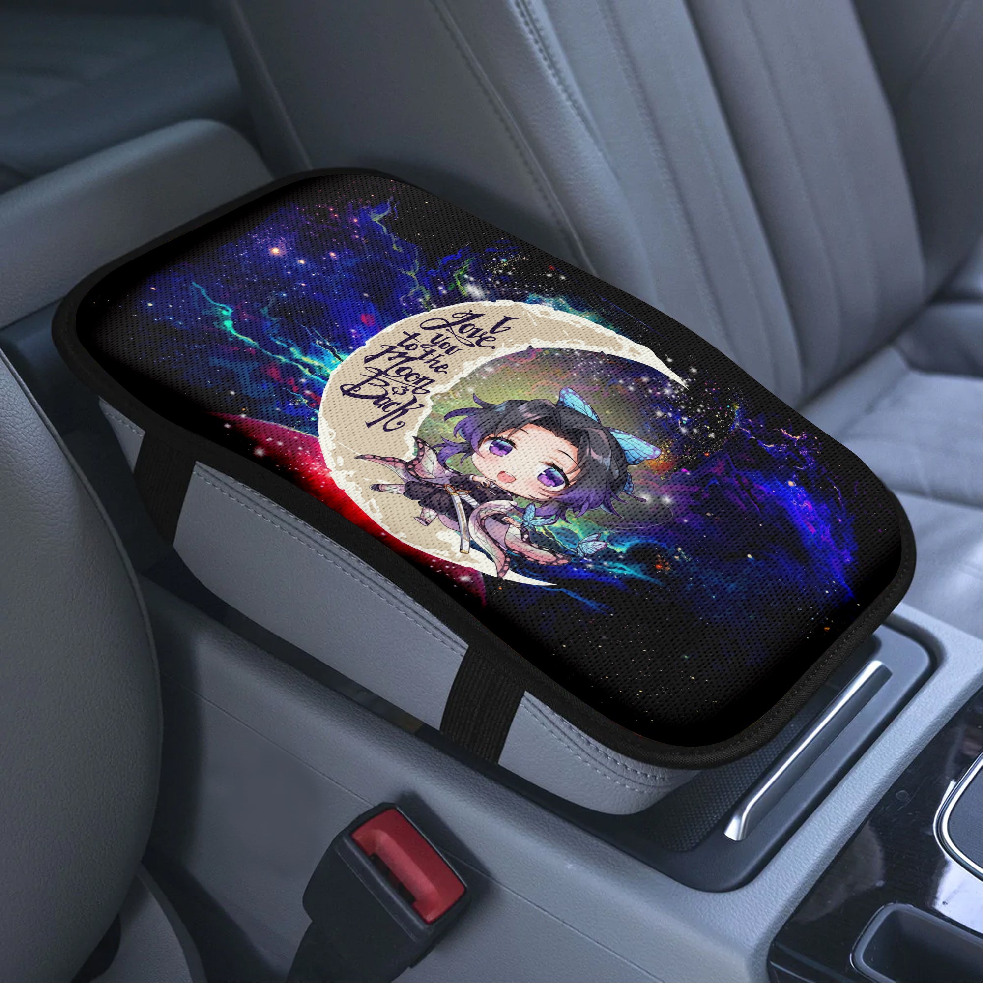 Shinobu Demon Slayer Love To Moon Back Galaxy Premium Custom Armrest Center Console Cover Car Accessories Nearkii
