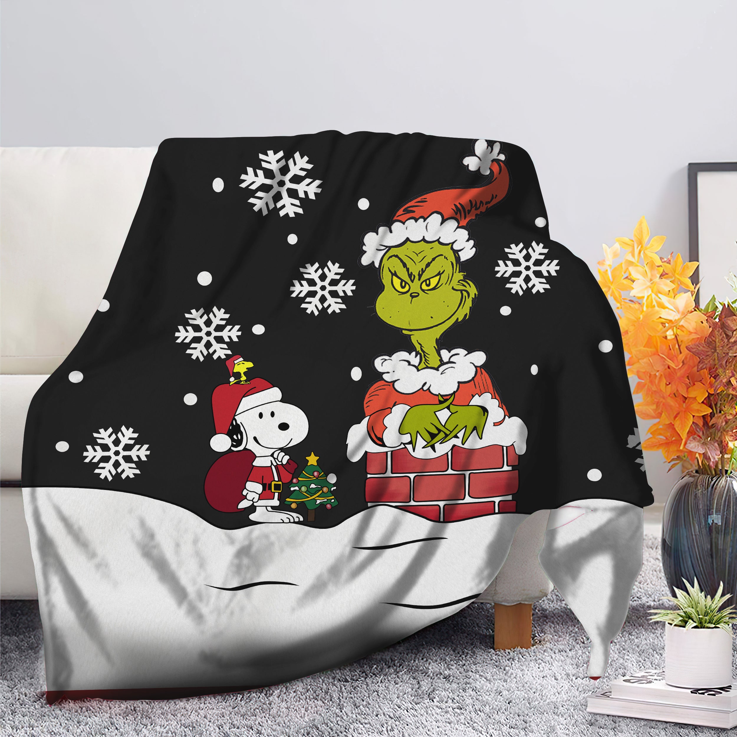 Snoopy And Grinch Christmas Premium Blanket Nearkii