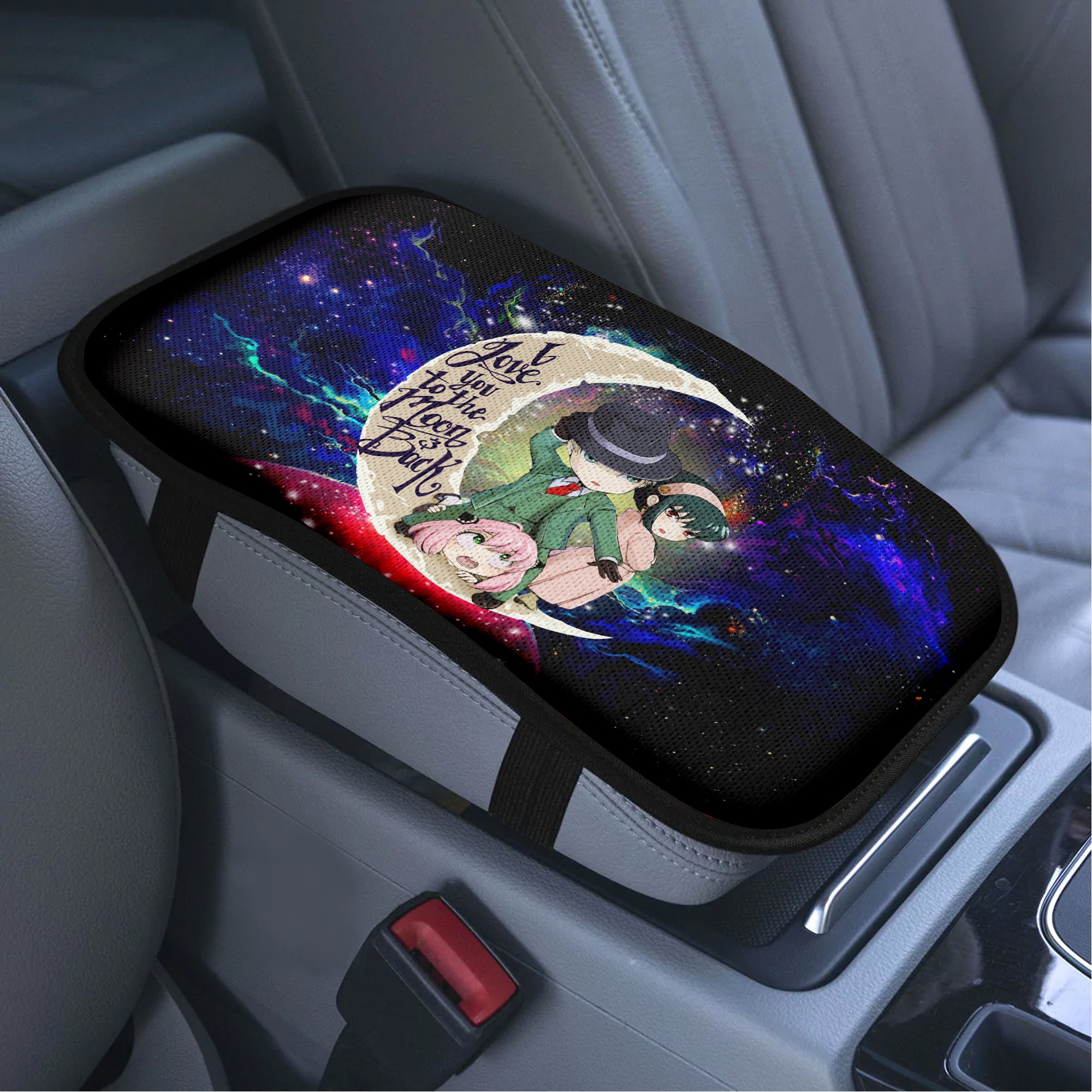 Spy x Family Love To Moon Back Galaxy Premium Custom Armrest Center Console Cover Car Accessories Nearkii