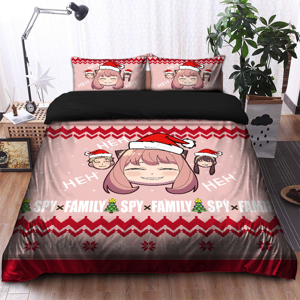 Spy x Family Anya Funny Christmas Bedding Set Duvet Cover And 2 Pillowcases Nearkii